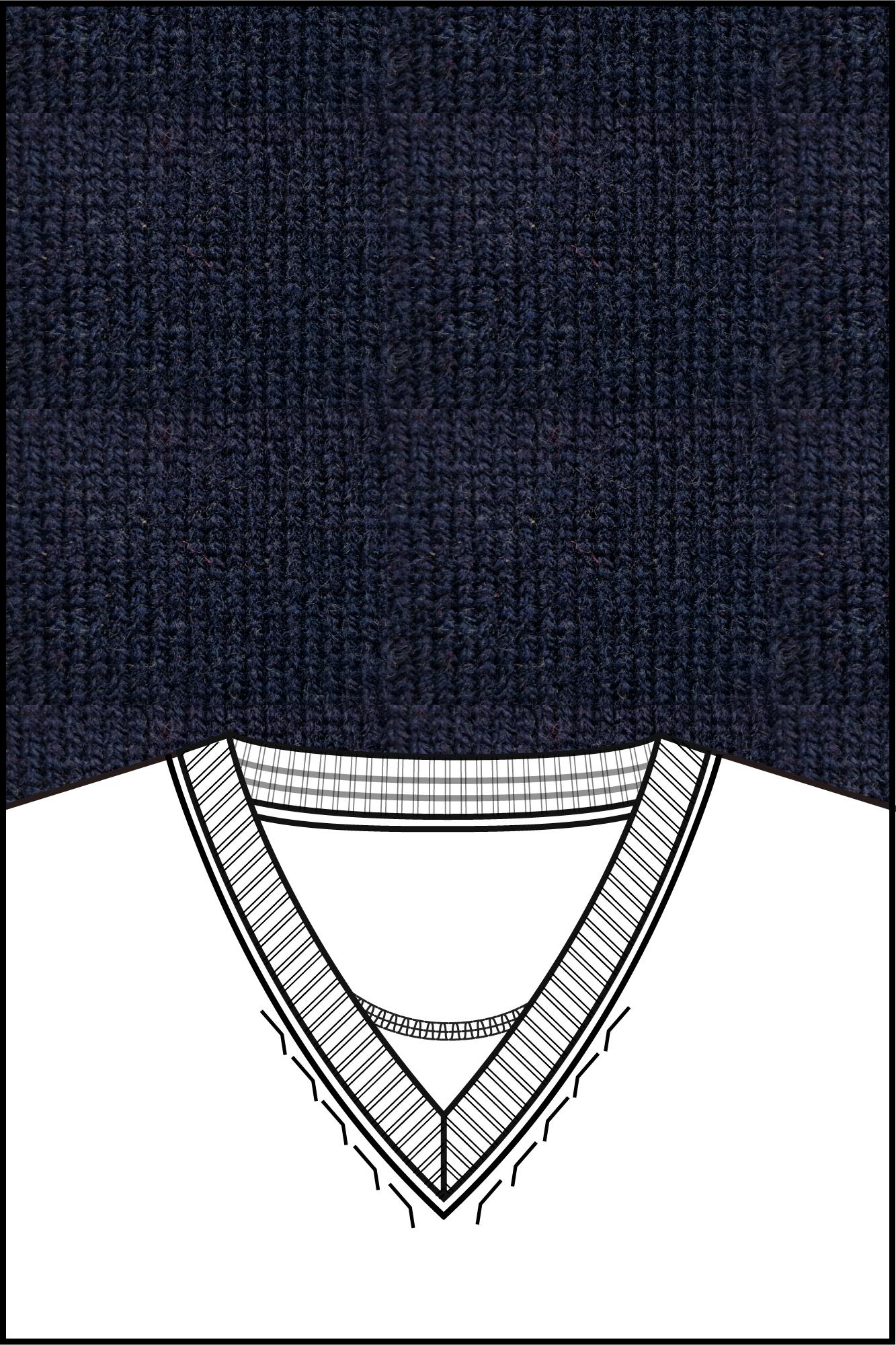 Baileys Pullover Blauw V-Neck Pullover  10gg, single 520091/60