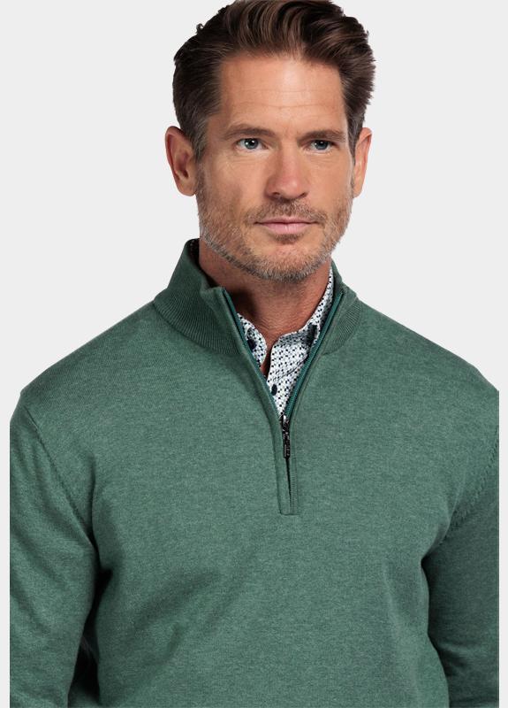 Bos Half Zip Groen Cotton 1/2 zipp regular fit 618400CCT/735