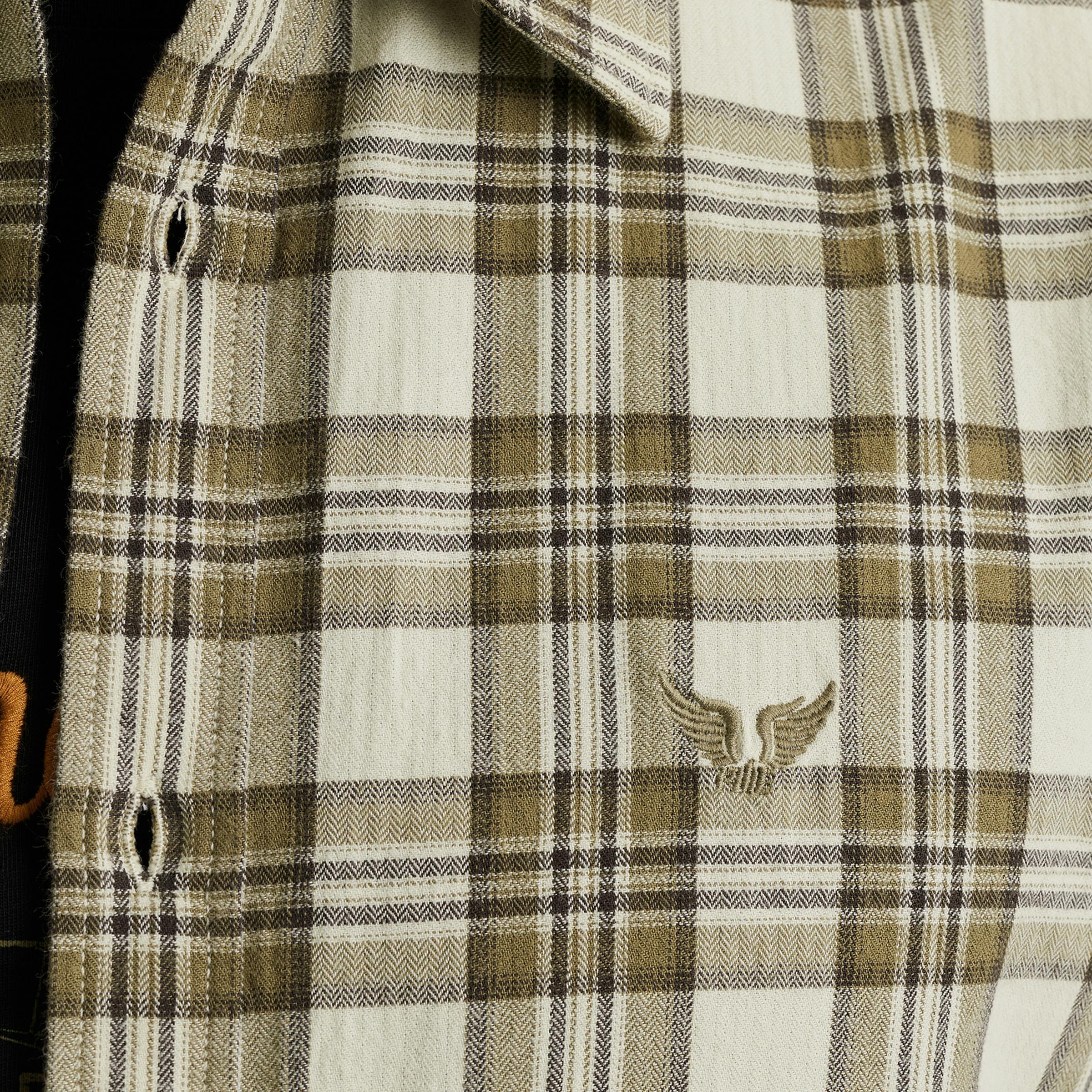 PME Legend Casual hemd lange mouw Beige LONG SLEEVE SHIRT Herringbone PSI2510201/7013