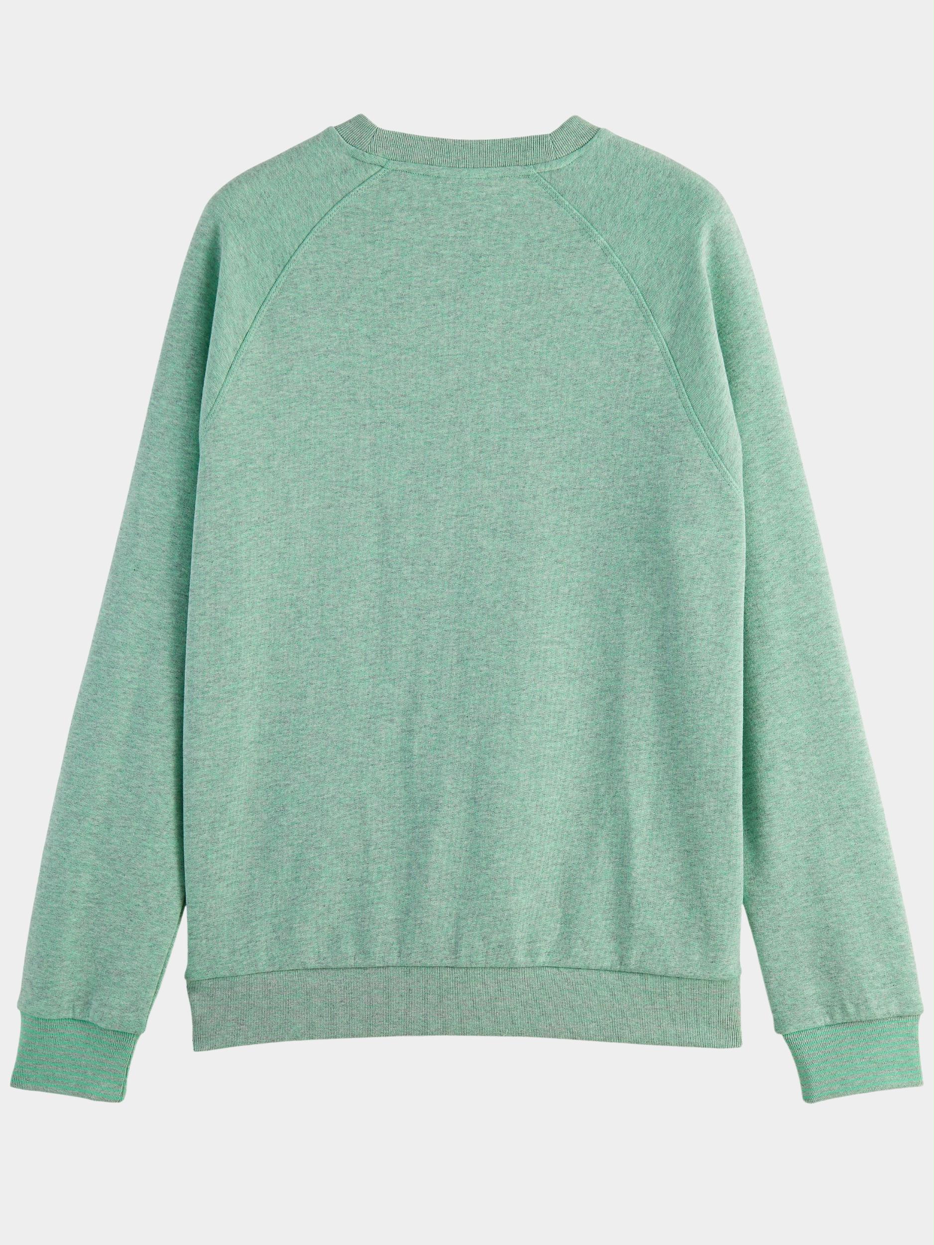 Scotch & Soda Sweater Groen Melange chest artwork relaxed- 169921/0219