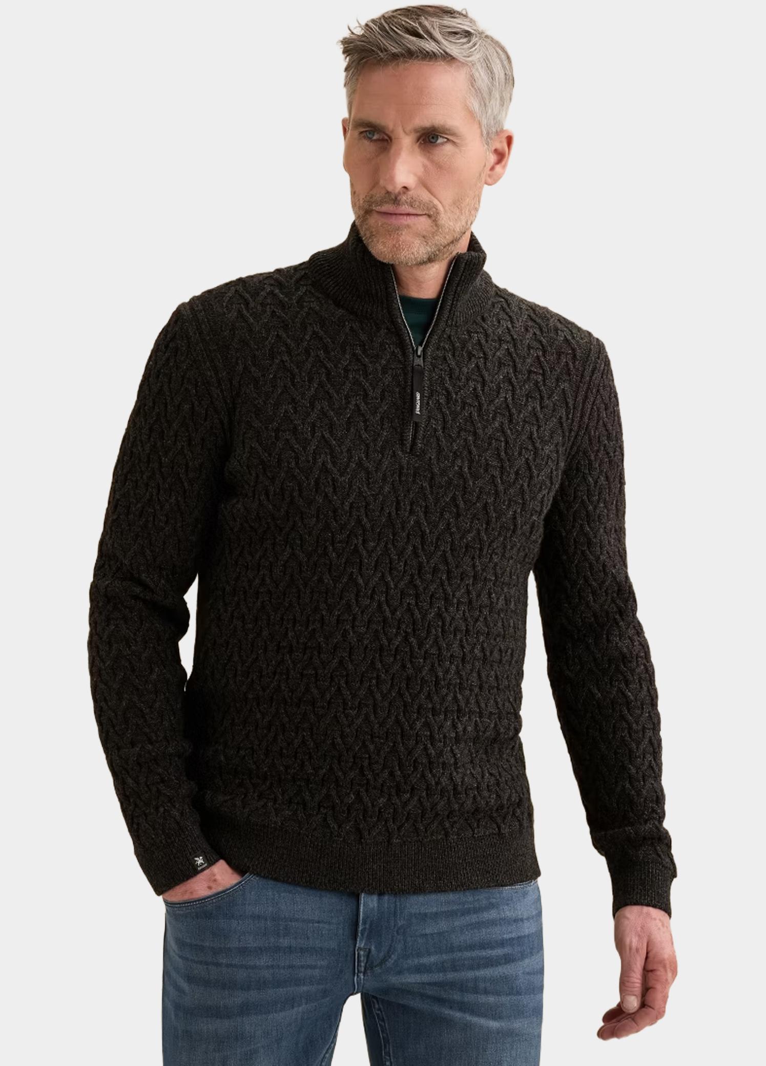Vanguard Half Zip Zwart Half zip collar wool blend VKW2609336/9141