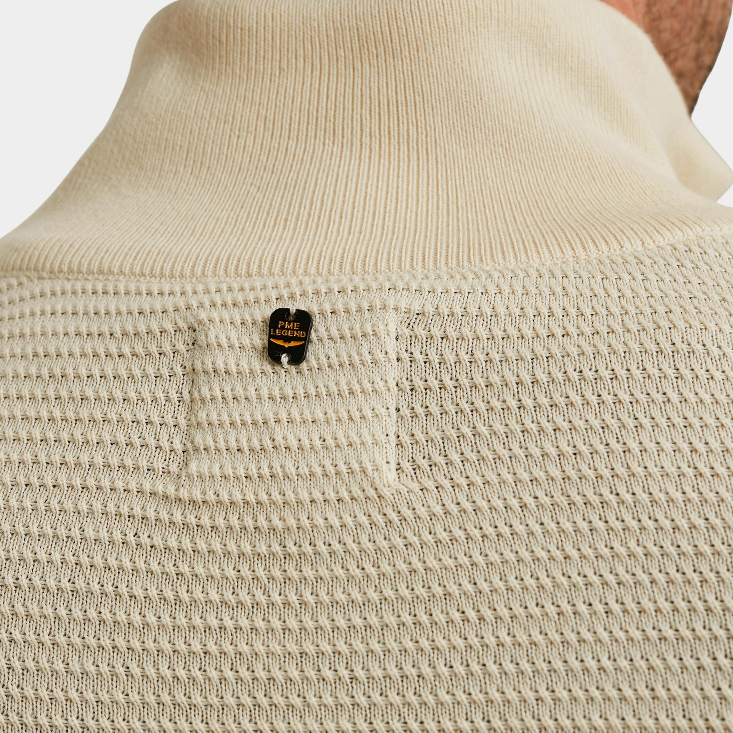 PME Legend Half Zip Beige Half zip collar cotton moulin PKW2510301/7013