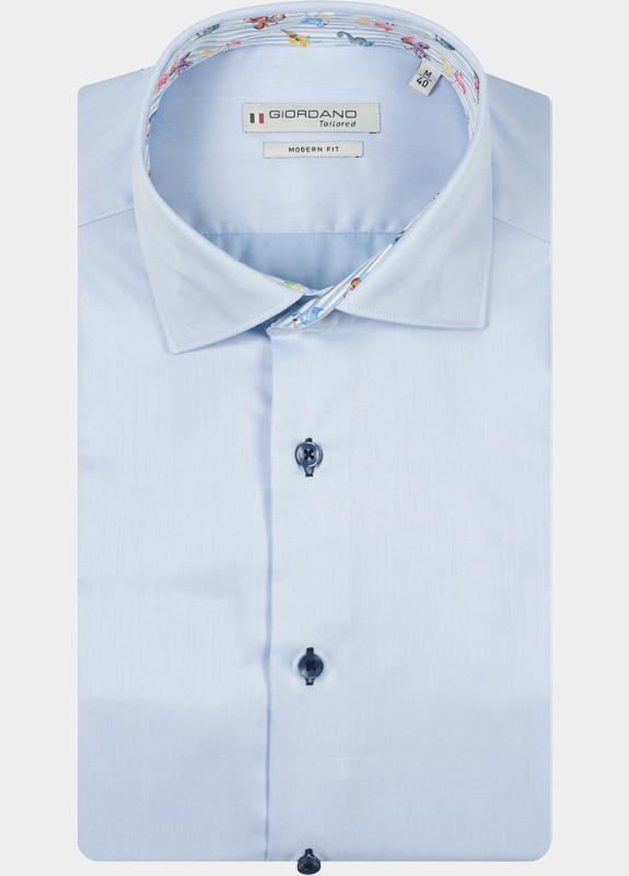 Giordano Overhemd heren Blauw Locarno Row Long Sleeve Semi 617816/61
