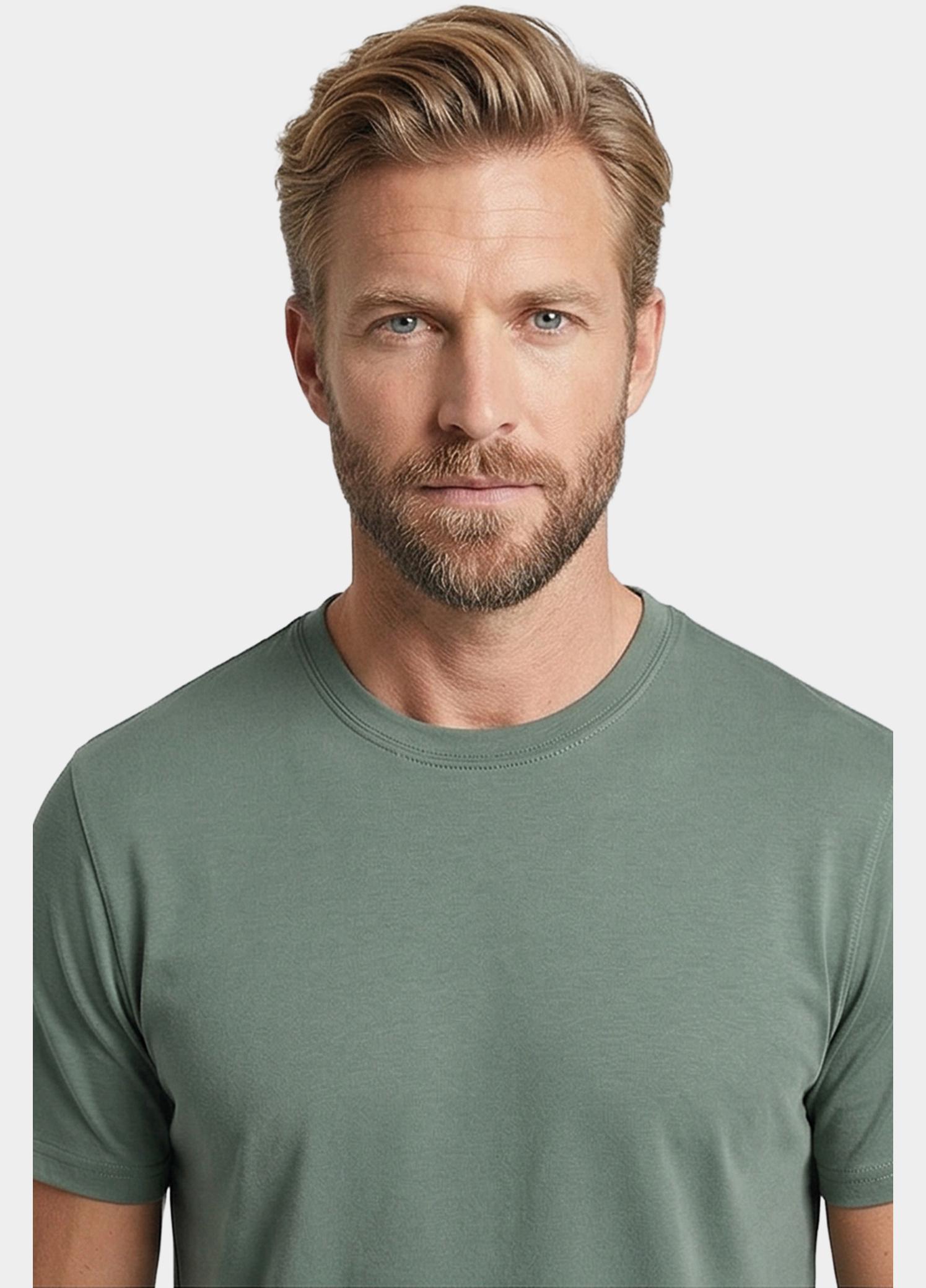 Giordano T-shirt heren Groen Luca T-shirt Liquid Cotton - 615078/70