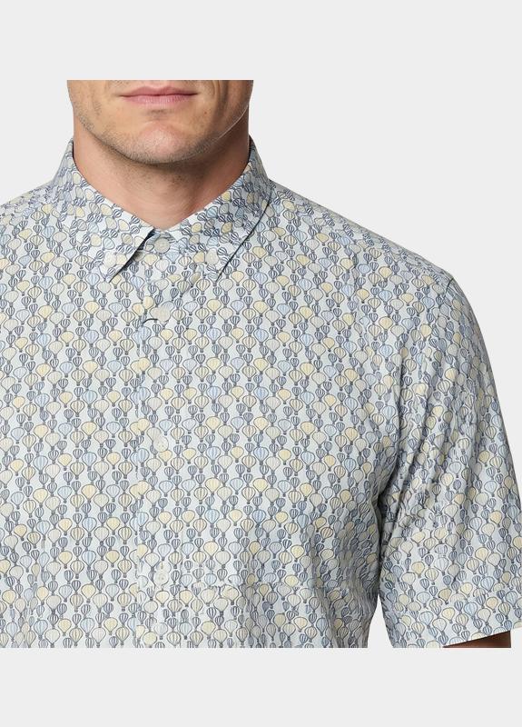 R.B. Boston overhemd korte mouw heren Blauw Marshall SS Button Down 616670/610