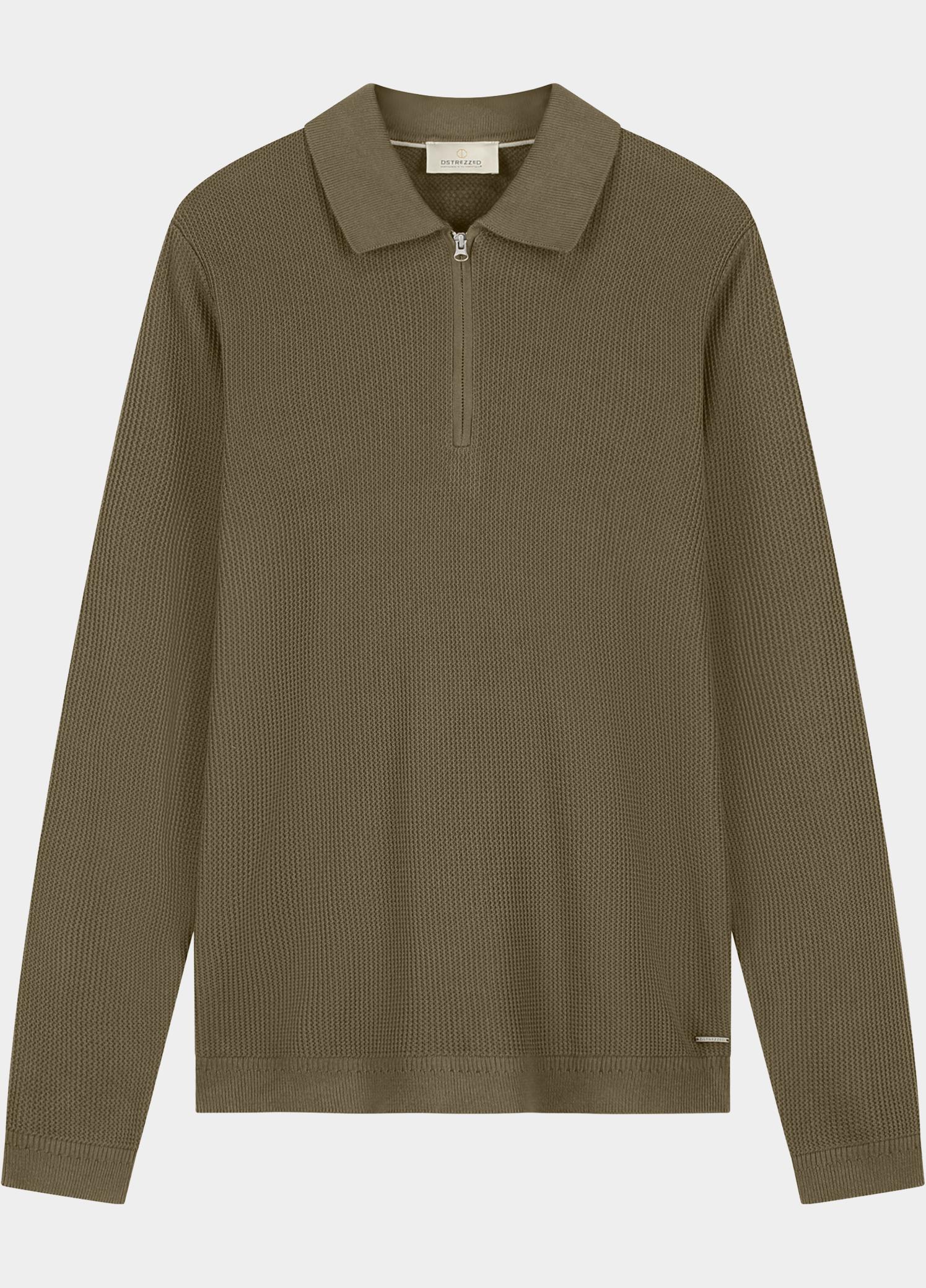 Dstrezzed Polo lange mouwen heren Grijs Kostas Zip 406054/836