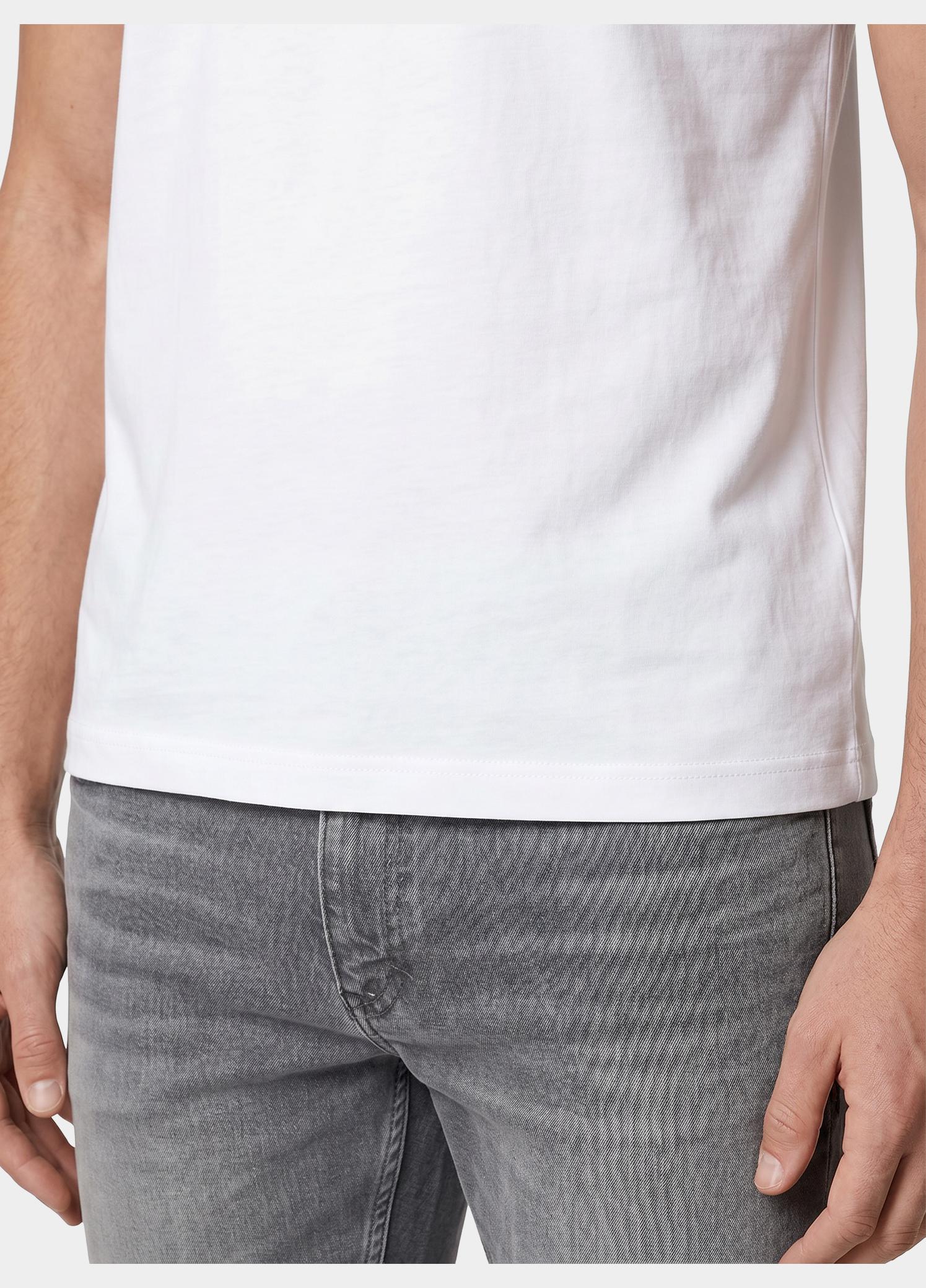 BOSS Green T-shirt heren Wit Tee Pima DesertTech 10262424 50531587/100