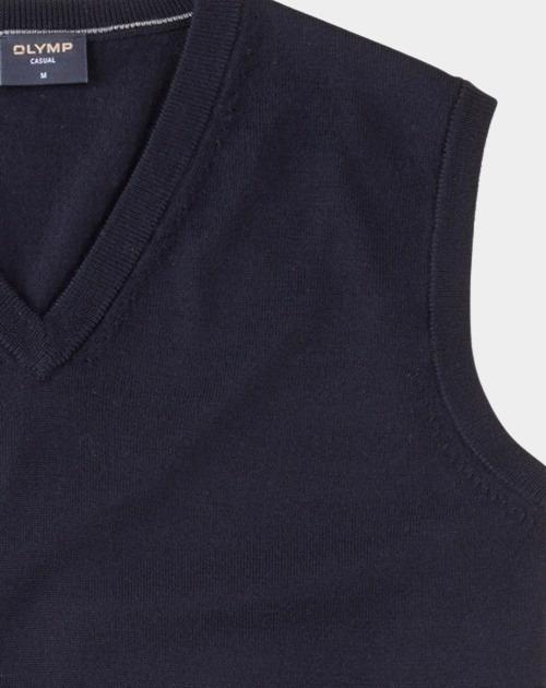 Olymp Spencer Blauw V-Pullunder Basic Merino 533667/18