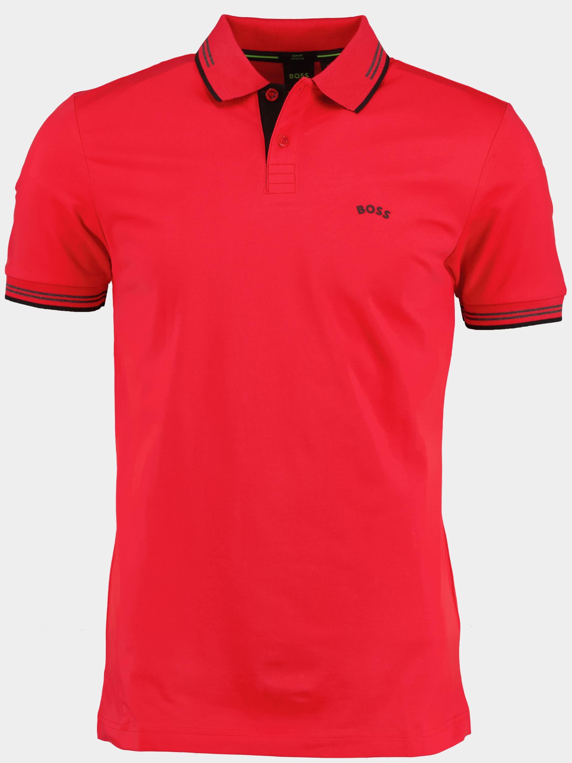 BOSS Green Polo korte mouw Rood Paul Curved 10241733 01 50469245/624