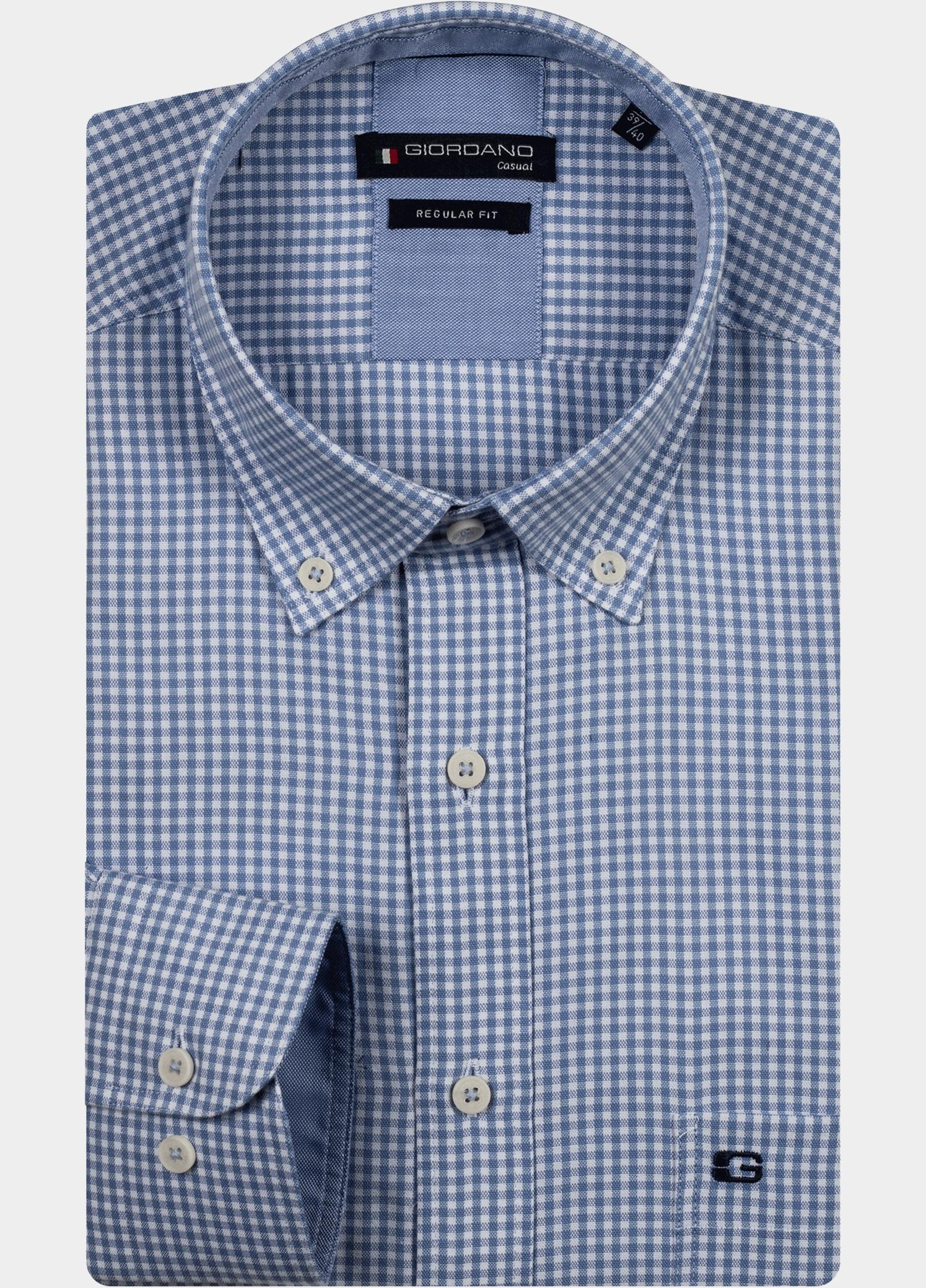 Giordano Overhemd heren Blauw Ivy long sleeve button down o 517331/61