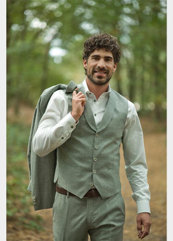 Ledub Business hemd lange mouw Beige LE25230/301 SF5 0143421/920-550-000