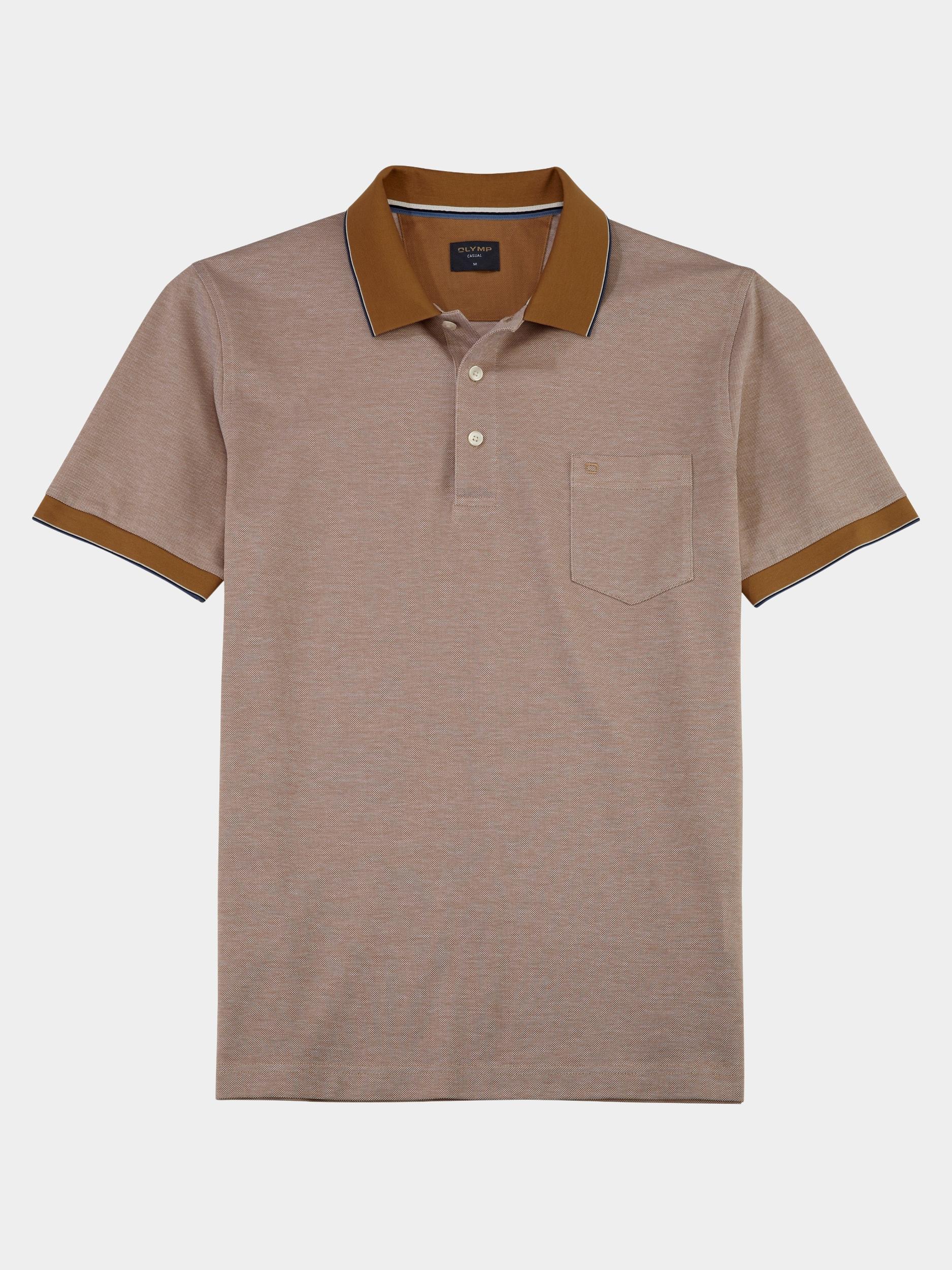 Olymp Polo korte mouw Bruin Polo PiquÃ© Bicolor 540752/24
