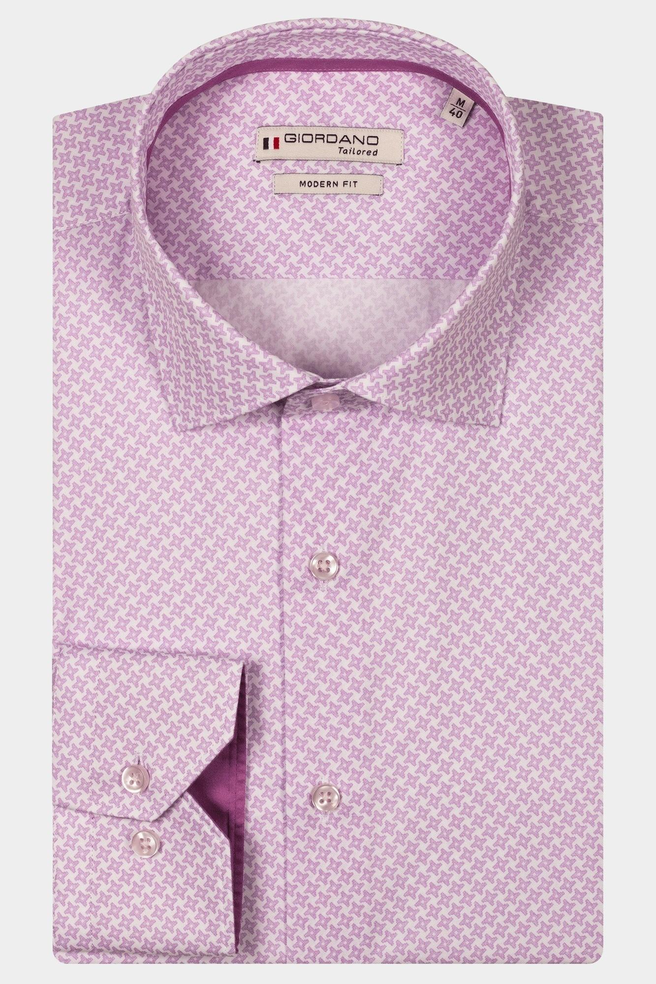 Giordano Casual hemd lange mouw Paars Maggiore long sleeve semi cut 517847/40