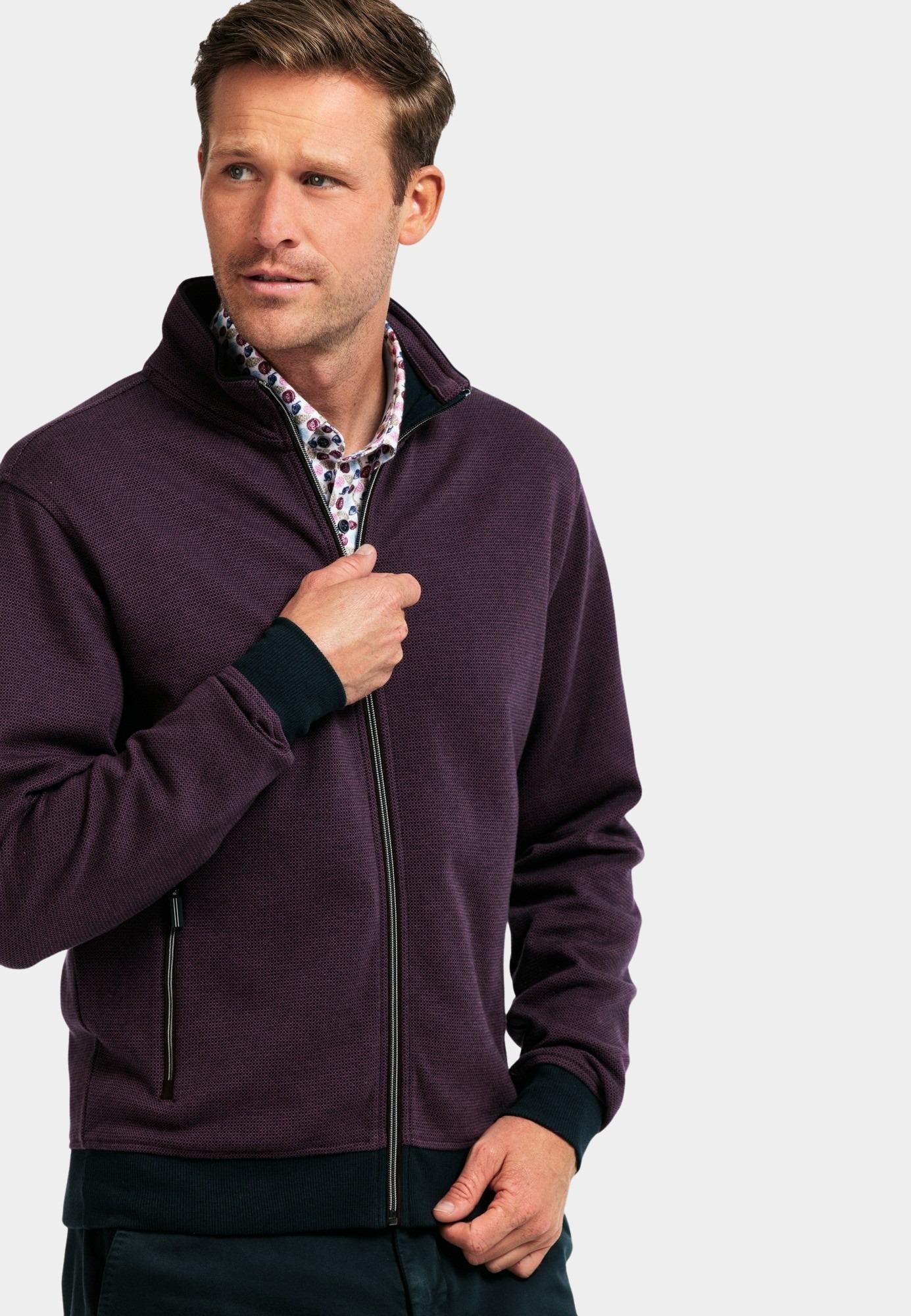 Baileys Vest Paars Sweat Cardigan Zip 422201/56