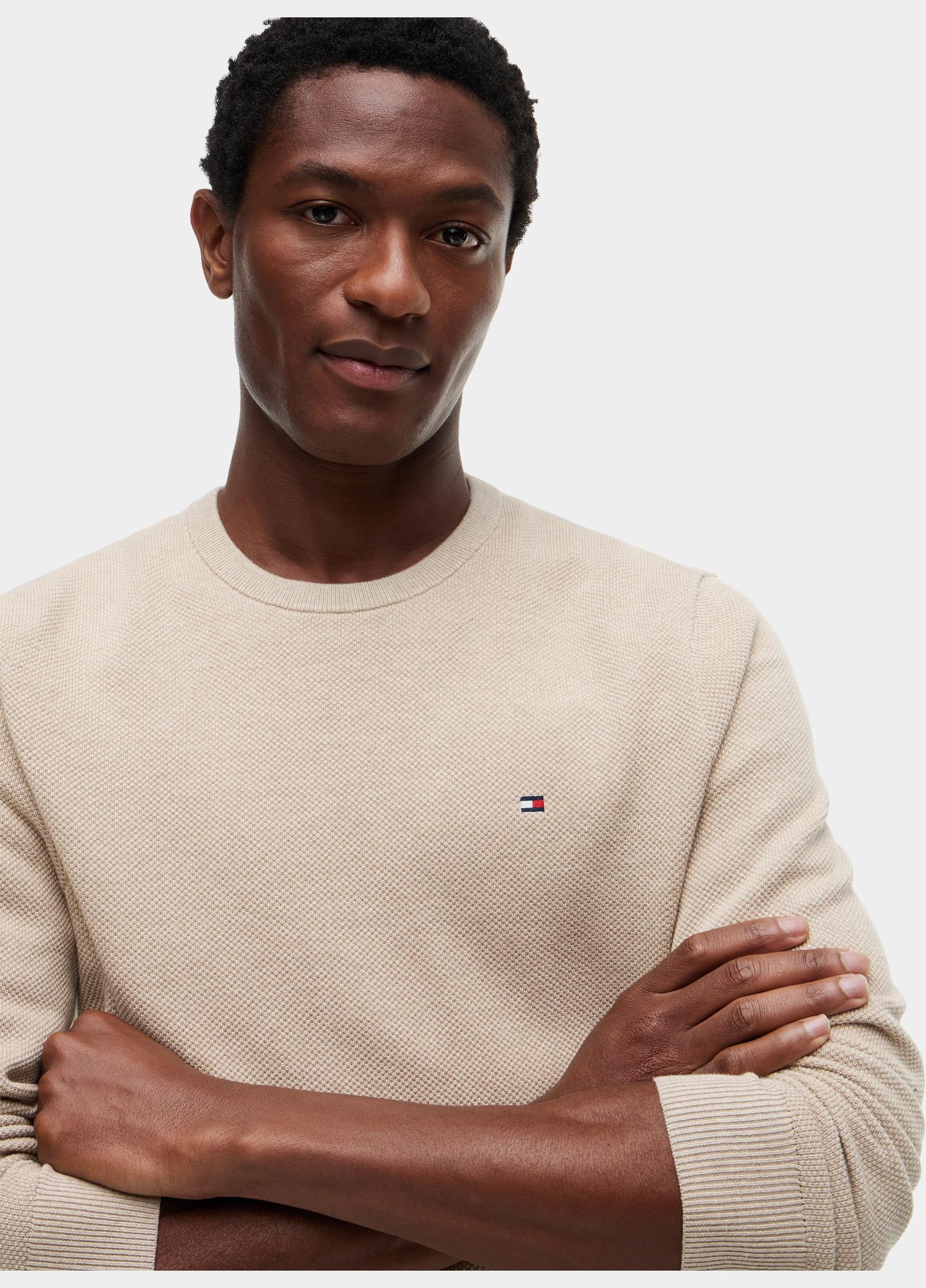 Tommy Hilfiger Pullover heren Beige Essential Structure Crew Neck MW0MW36347/ADK