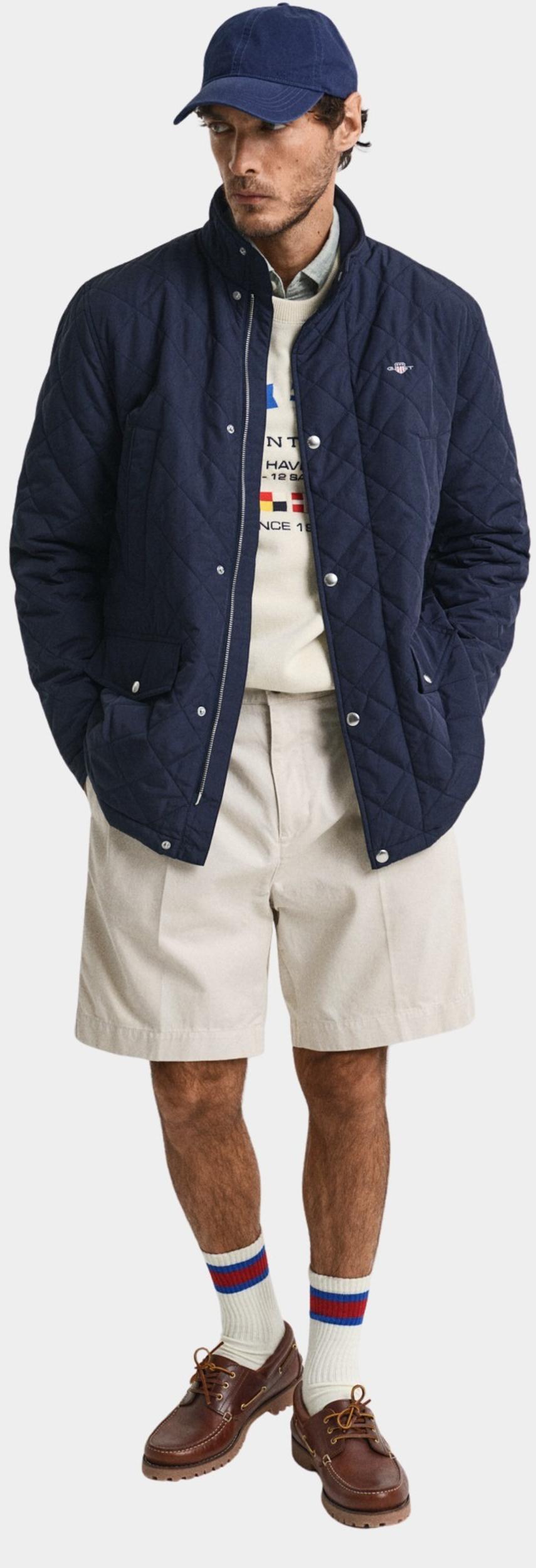 Gant Winterjack Blauw QUILTED WINDCHEATER MID JACKE 7006497/433