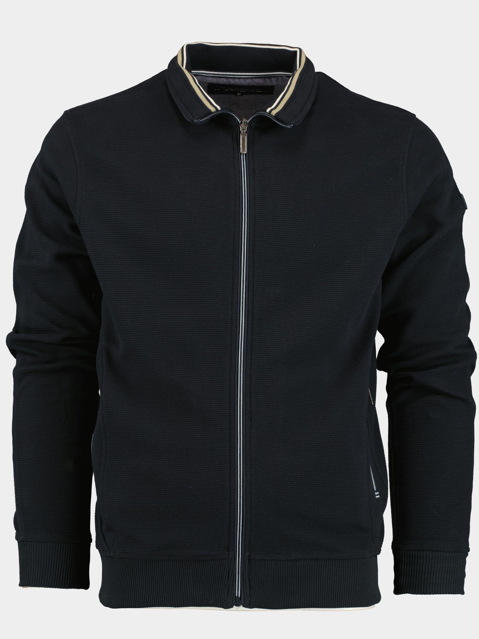 R.B. Boston Vest Blauw Sweat cardigan zip 312230/60
