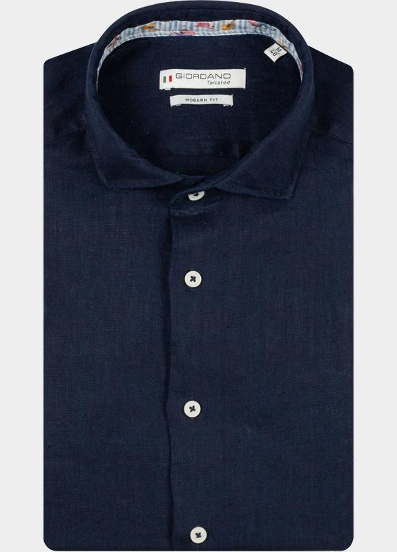 Giordano Overhemd heren Blauw Row Long Sleeve Cutaway Soft 617810/60