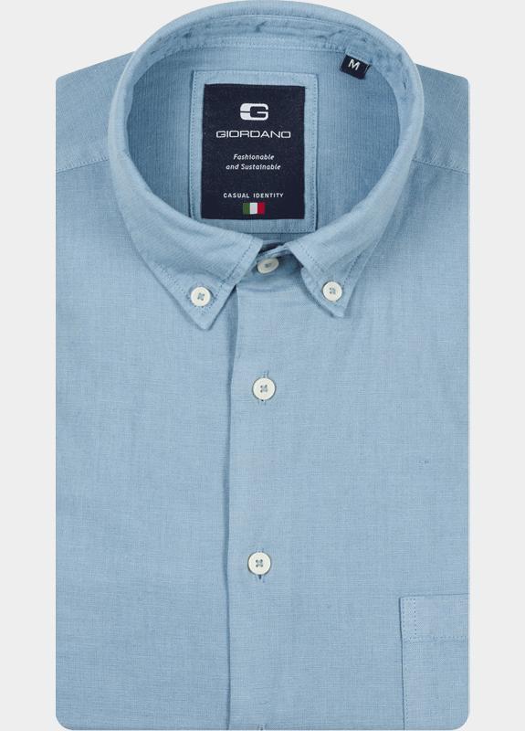 Giordano Overhemd heren Blauw Piano Long Sleeve Button Down 617001/64
