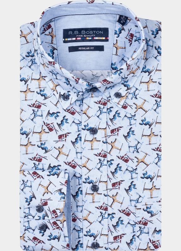 R.B. Boston Casual hemd lange mouw Blauw Franklin LS Button Down 527670/431