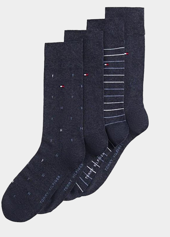 Tommy Hilfiger Cadeaubox Sokken Blauw TH Men Sock 4P Tin Giftbox 701235375/003