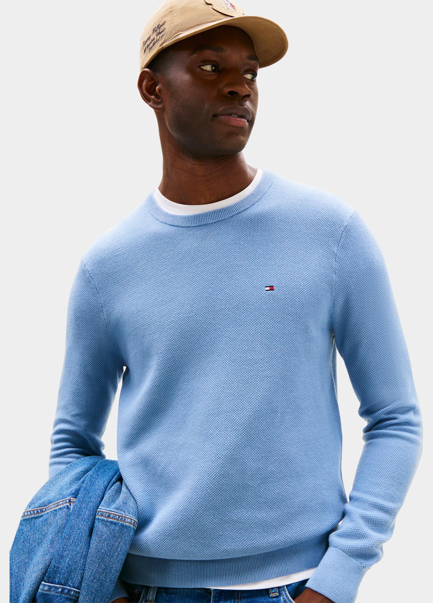 Tommy Hilfiger Pullover heren Blauw Essential Structure Crew Neck MW0MW36347/C2B