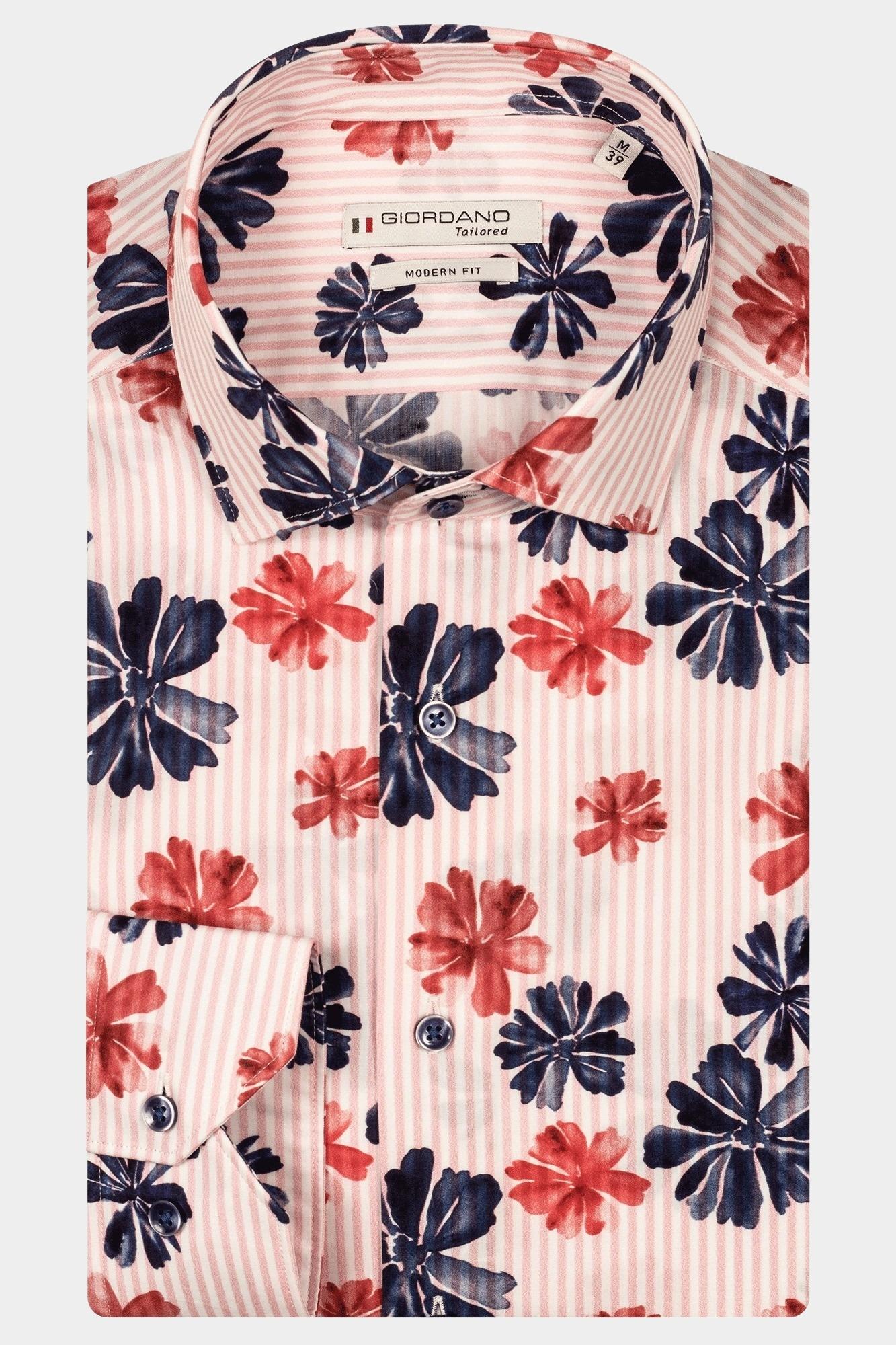 Giordano Casual hemd lange mouw Rood Maggiore long sleeve semi cut 517859/30