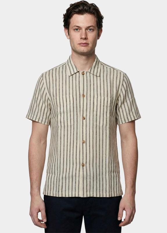 Born With Appetite overhemd korte mouw heren Bruin Crew Shirt Ss BWA26113CR59/2004