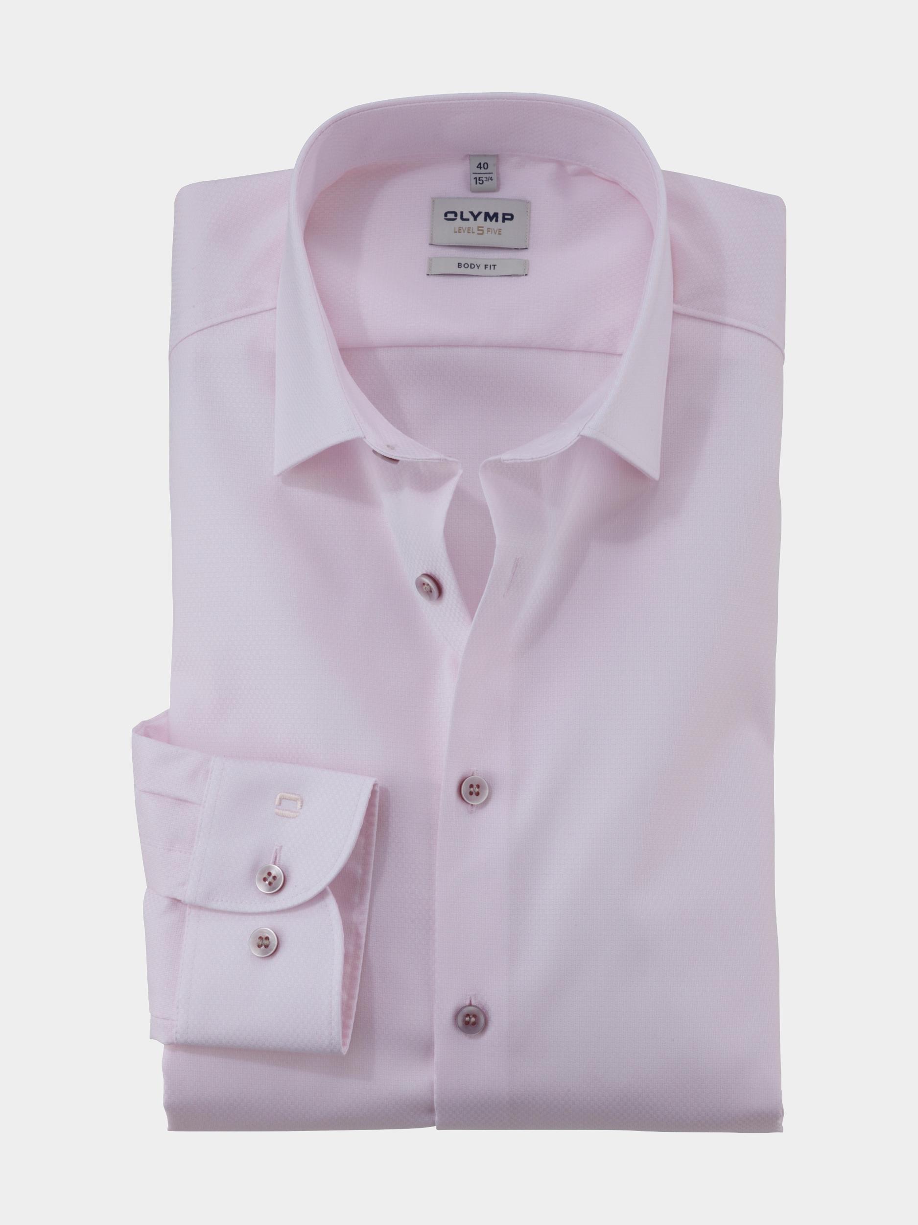 Olymp Business hemd lange mouw Roze Level Five 201674/30