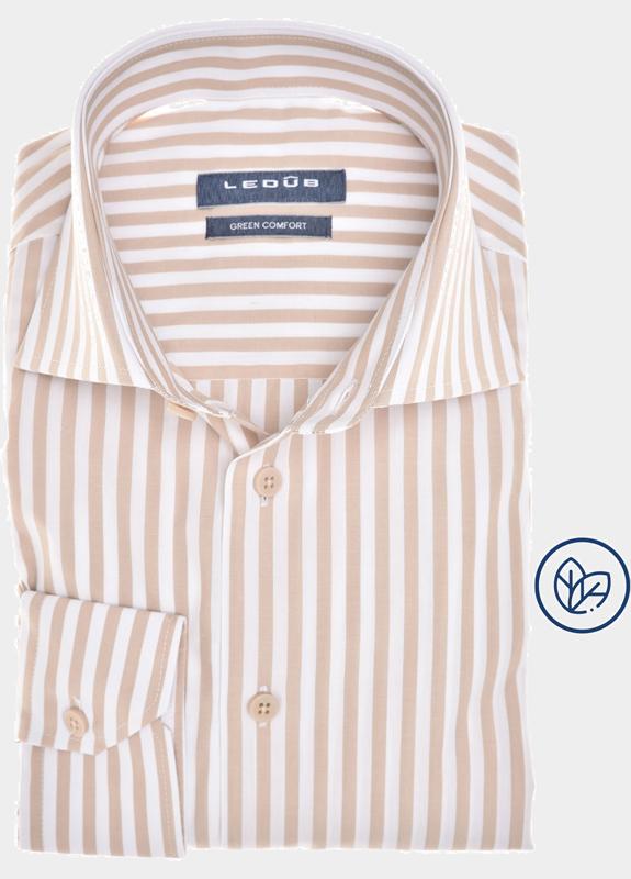 Ledub Business hemd lange mouw Bruin  0142360/620-000-000