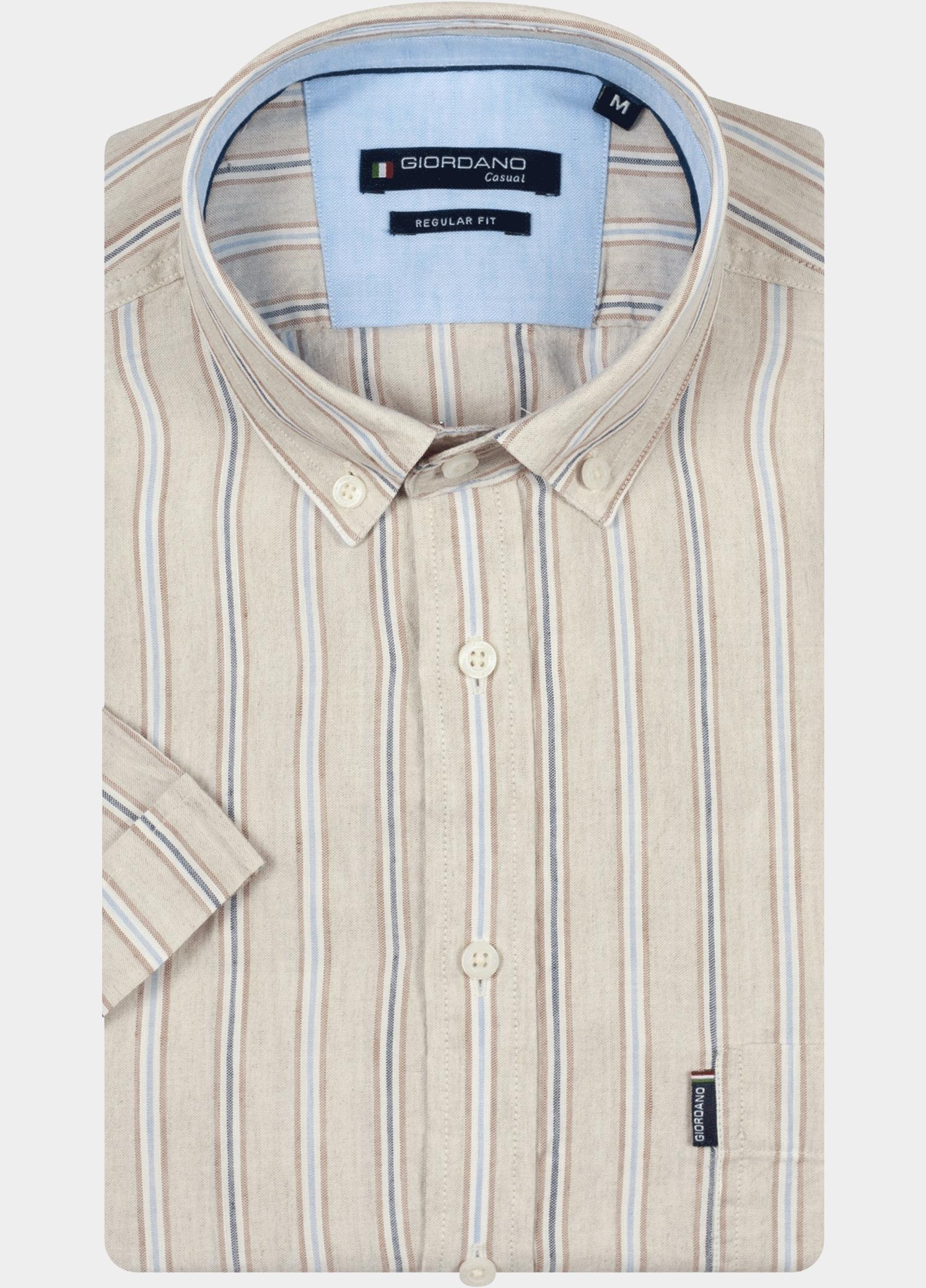 Giordano overhemd korte mouw heren Wit League Short Sleeve Button Do 616118/81