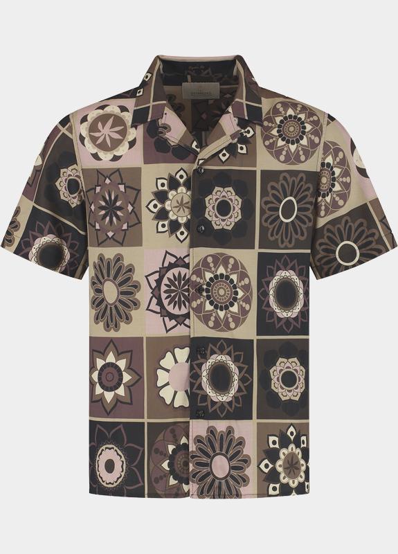 Dstrezzed overhemd korte mouw heren Paars DS_Albie Resort Shirt 311517/463