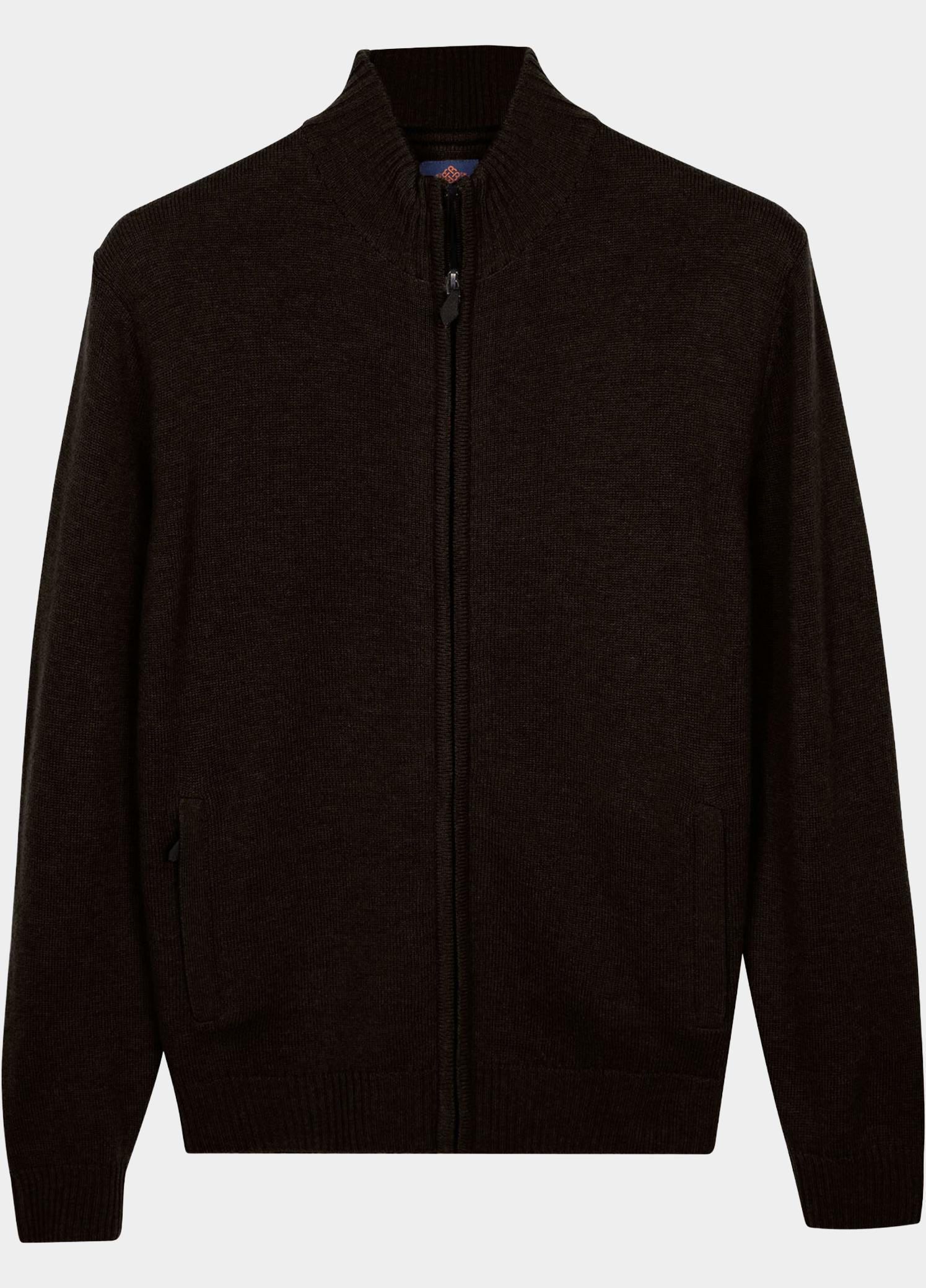 Baileys Vest heren Bruin Cardigan Zip  10gg, single kn 620096/895