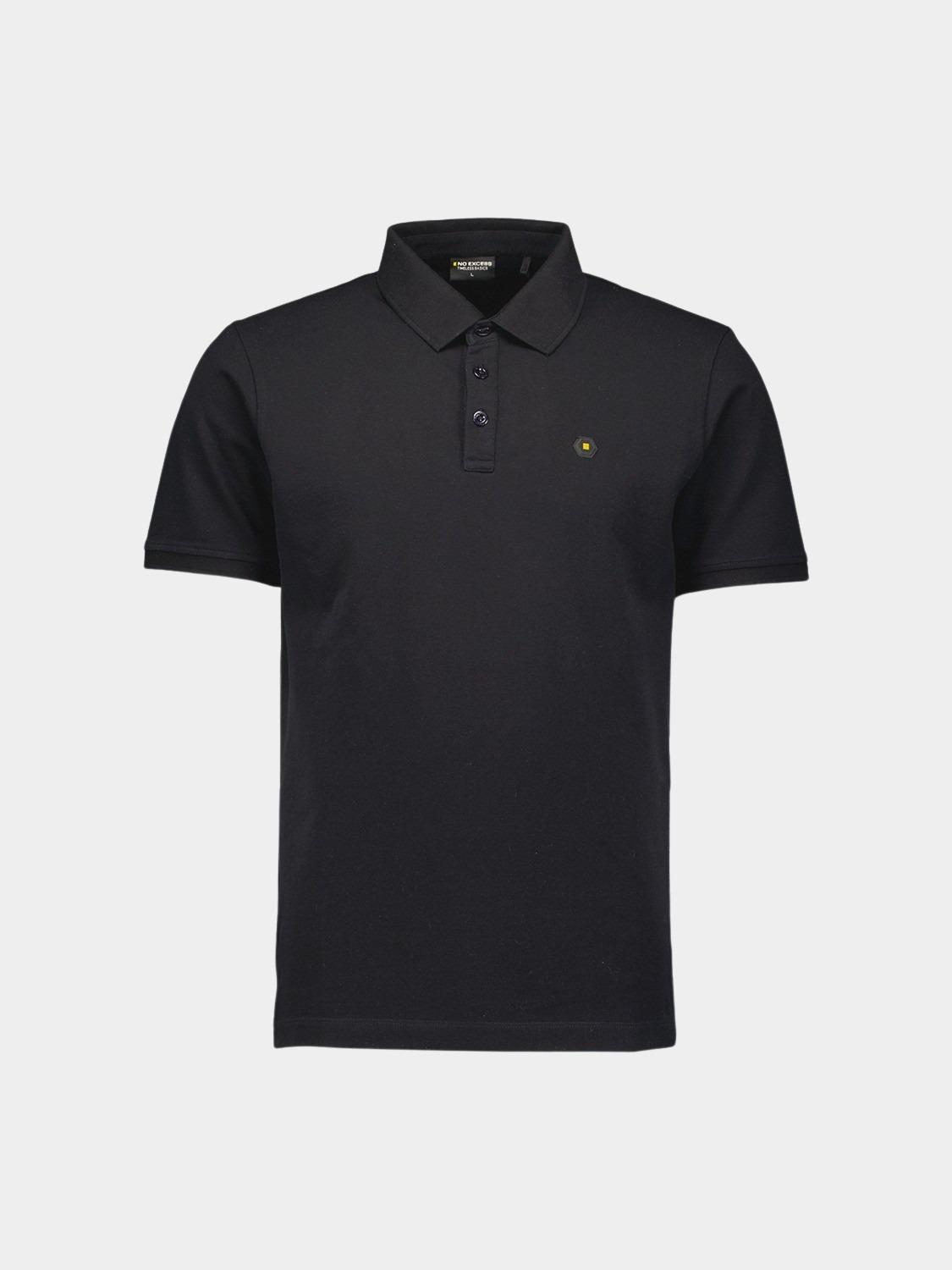 No Excess Polo korte mouw Zwart Polo Pique Garment Dyed N3801/020