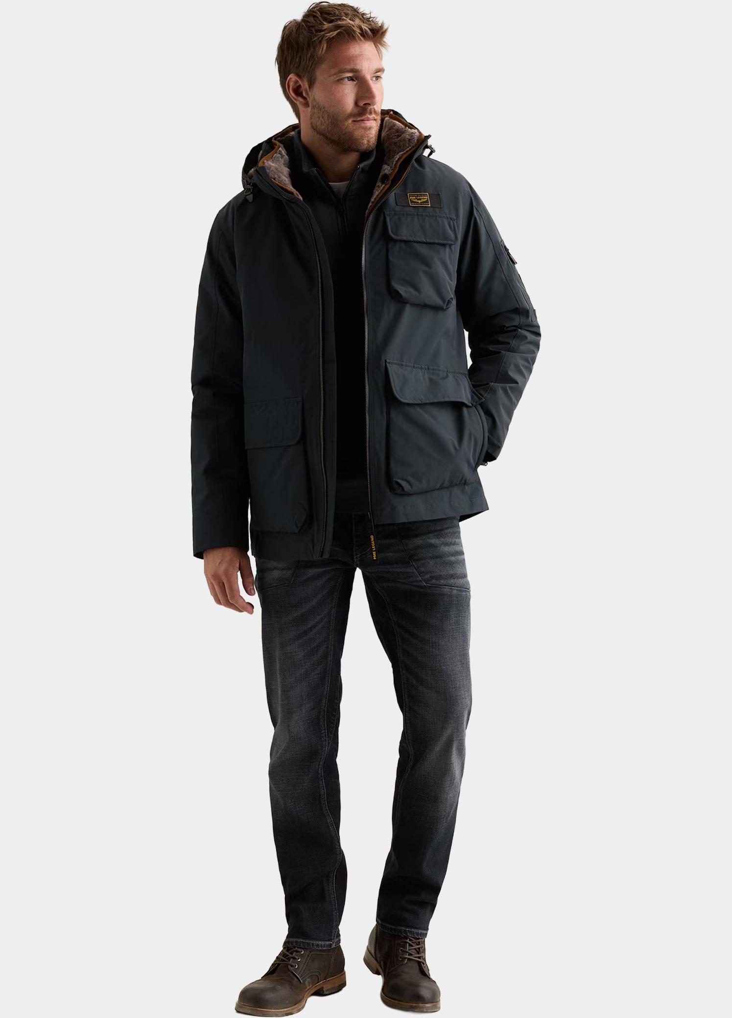PME Legend Winterjas heren Blauw Semi long jacket ROCK-PACK PJA2609158/5281