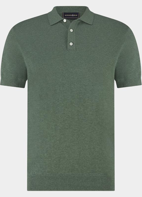 Scotland Blue Polo heren Groen Pince Knitted Polo Ss SPE26106PI08SB/3017