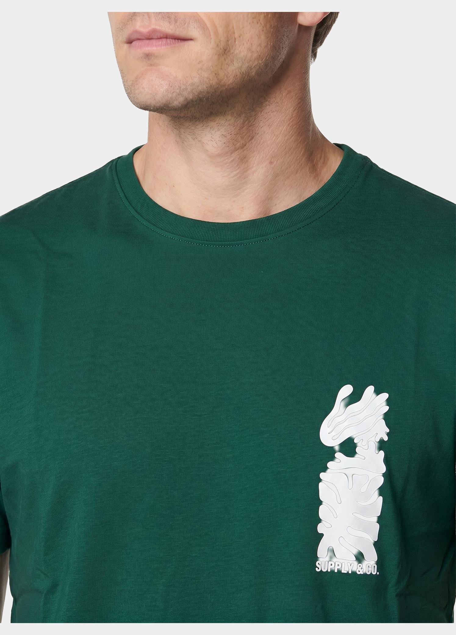 Supply & Co. T-shirt korte mouw Groen Thorn T-shirt Chestprint 25108TH02/380 leaf green