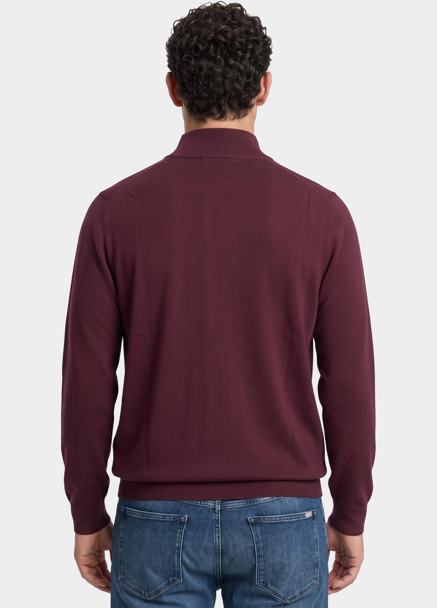 Born With Appetite Half Zip Rood Lux Pull Halfzip Merino BWA00005LU15/6009 port