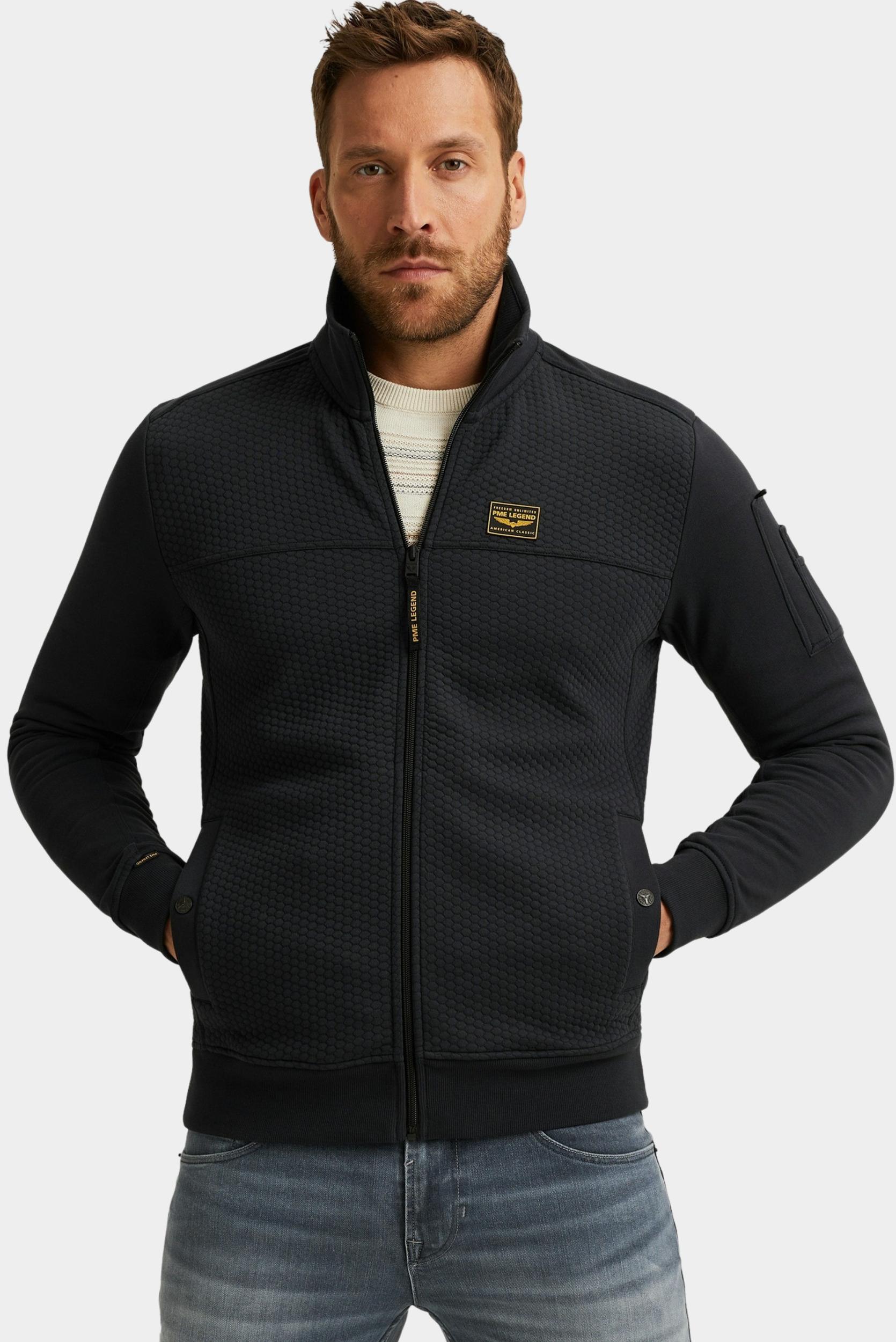 PME Legend Vest Blauw Zip jacket jacquard interlock PSW2508436/5281