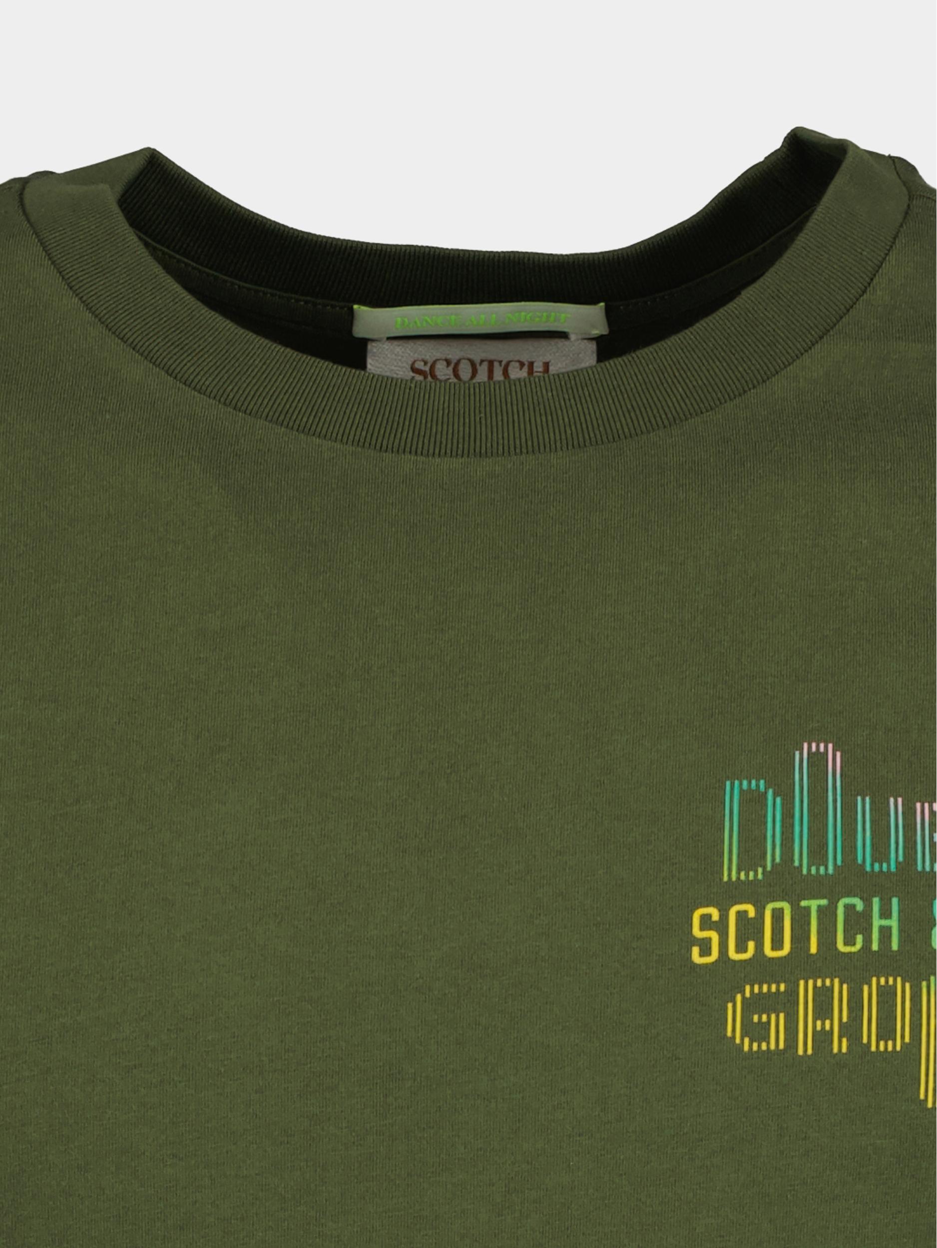 Scotch & Soda T-shirt korte mouw Groen Double Groove AW T-shirt 173012/4876