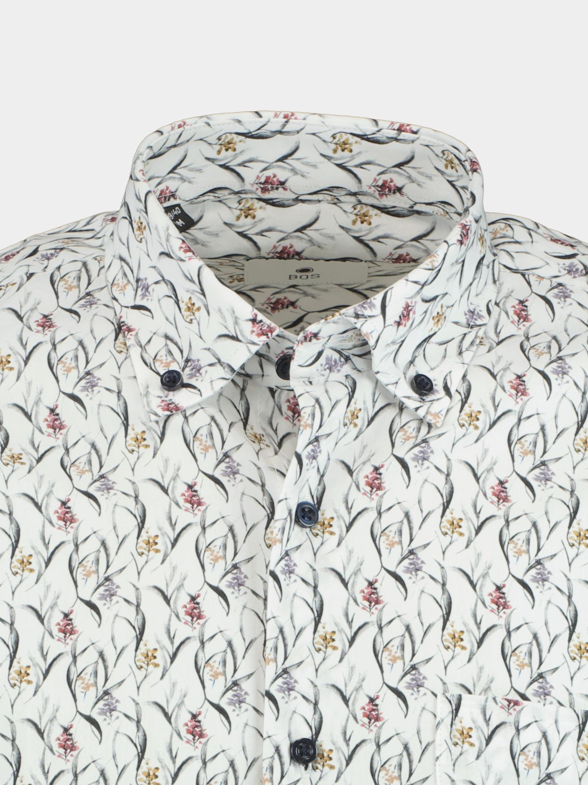 Bos Casual hemd lange mouw Multi Grass with flowers 28125/V03
