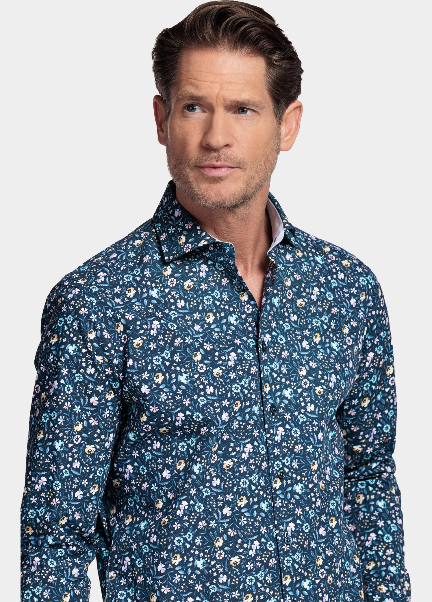 Giordano Overhemd heren Blauw Locarno Long Sleeve Semi Cuta 617892/60
