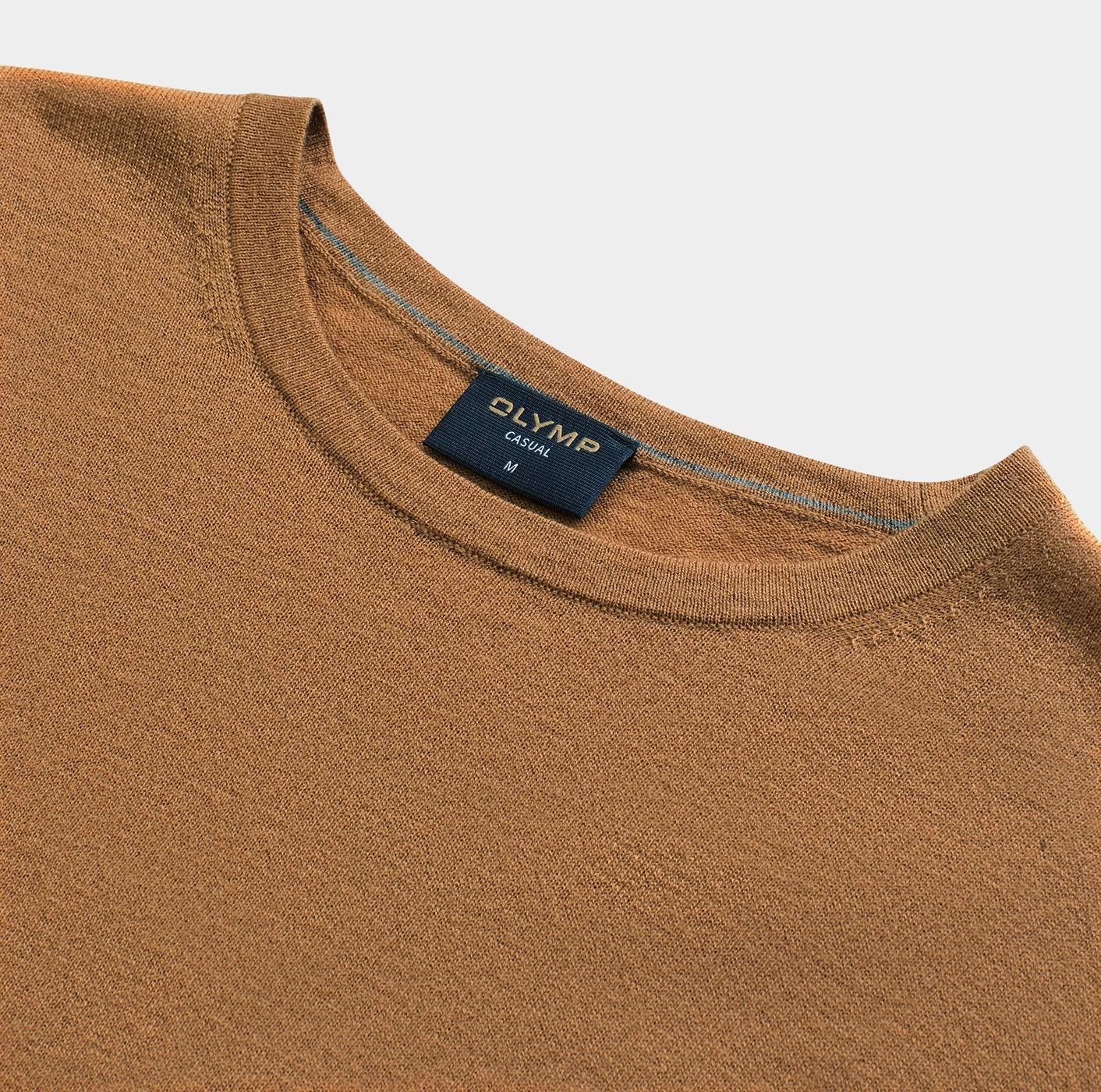 Olymp Pullover Bruin R-Pullover Basic Merino/Silk 015111/27