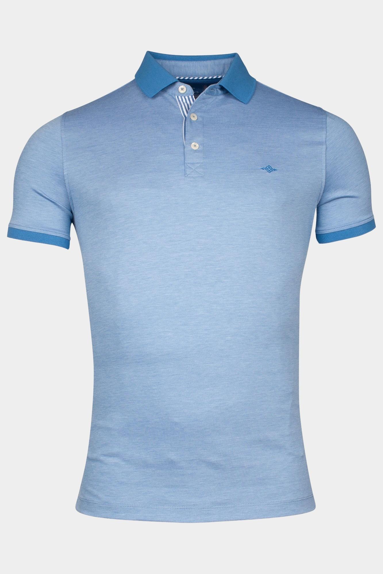 Baileys Polo korte mouw Blauw Poloshirt 2-tone Oxford Pique 515221/64