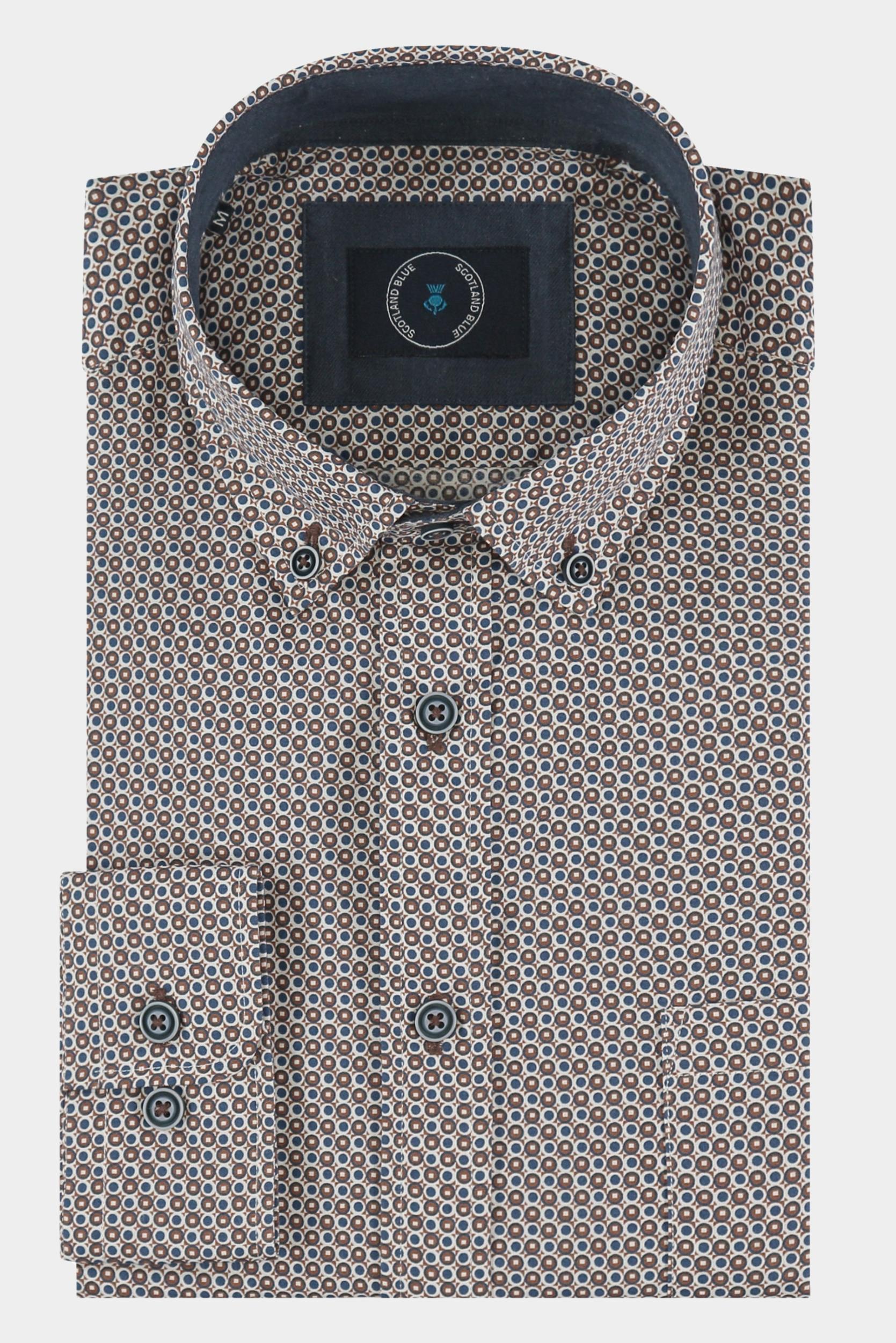 Scotland Blue Casual hemd lange mouw Multi Jerome Shirt Printed Bd 23307JE10SB/500 multi colour