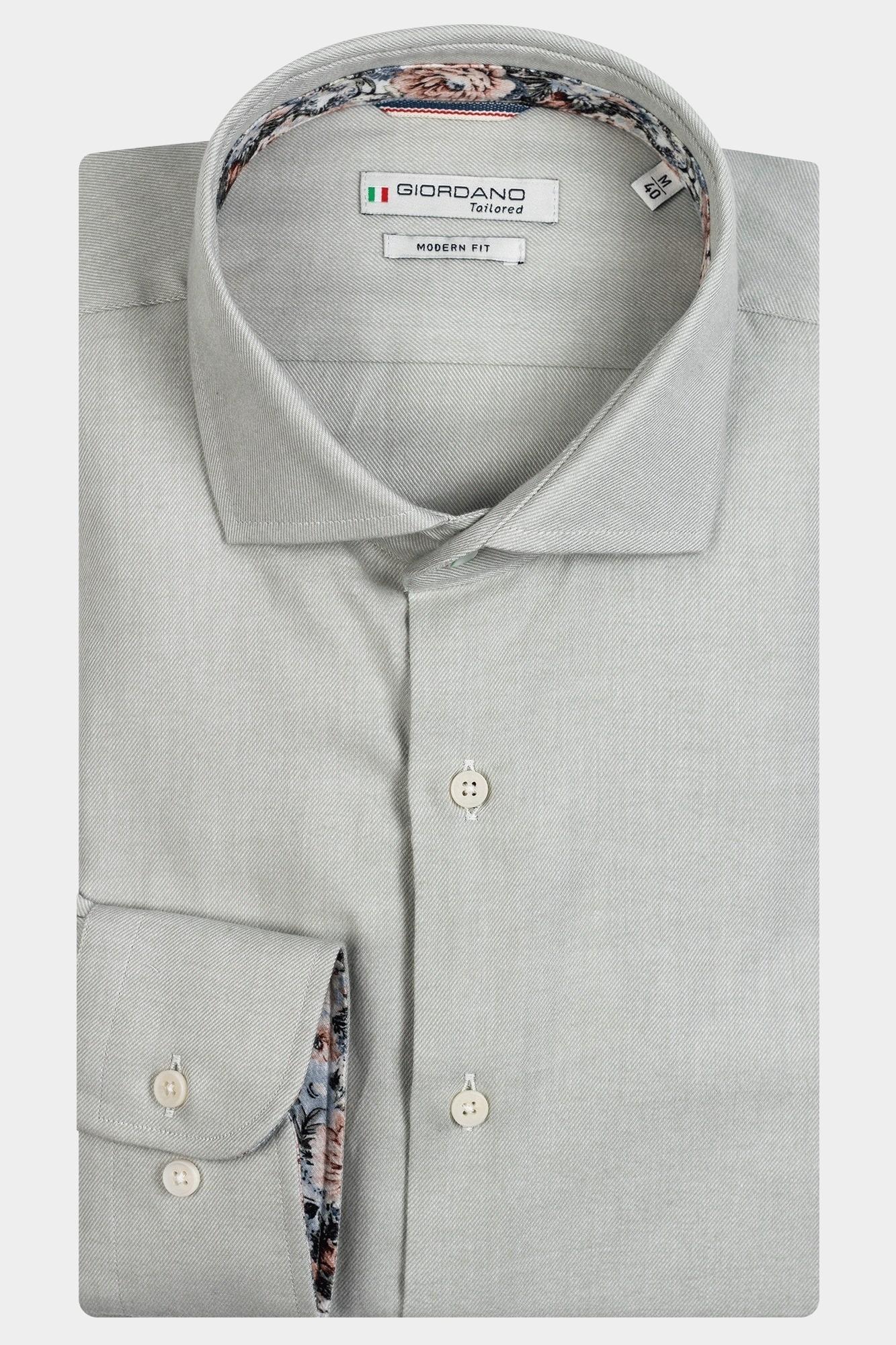 Giordano Casual hemd lange mouw Groen Row, LS Cutaway Soft Twill 327807/71