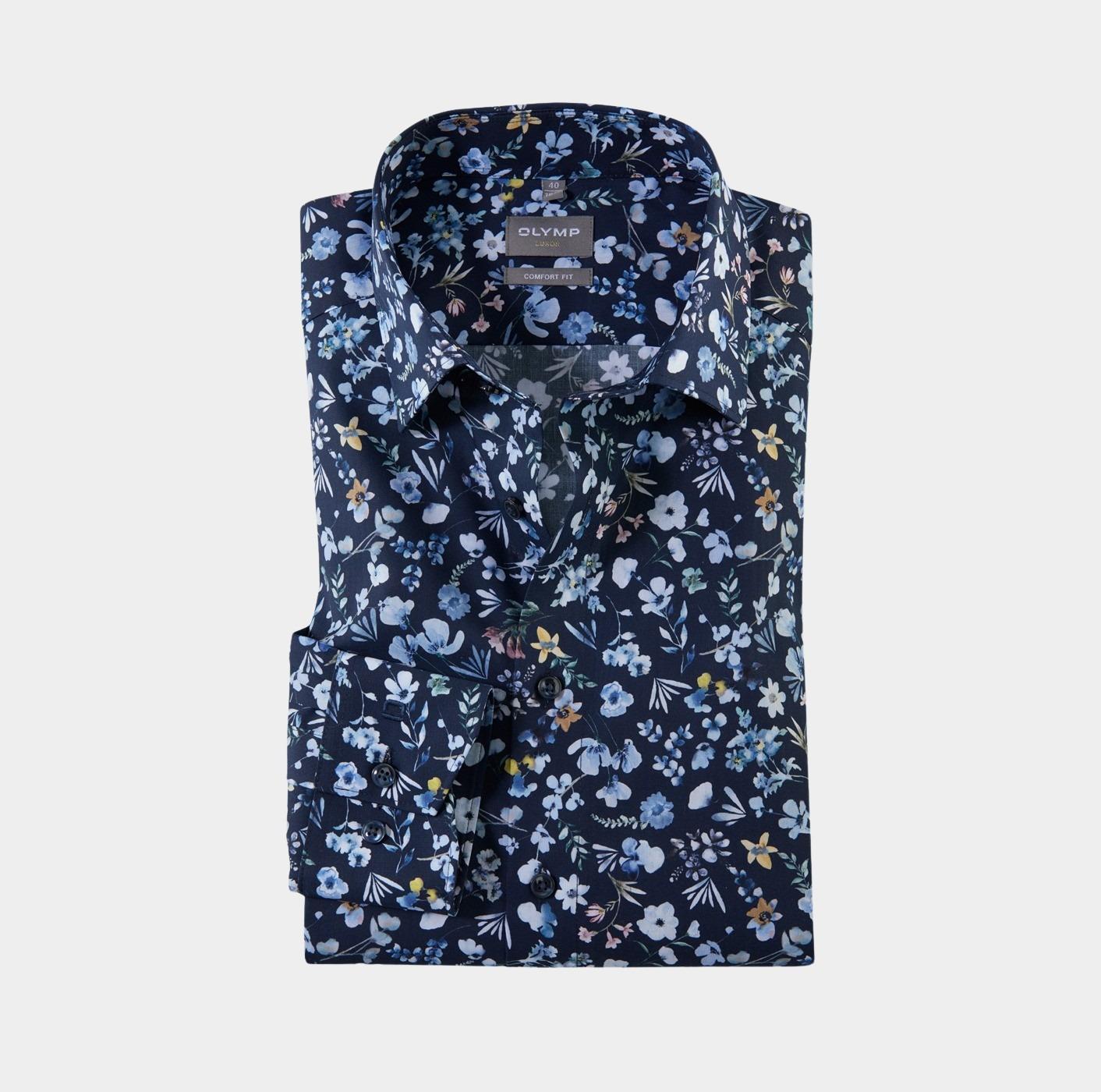 Olymp Business hemd lange mouw Blauw Luxor 105674/18