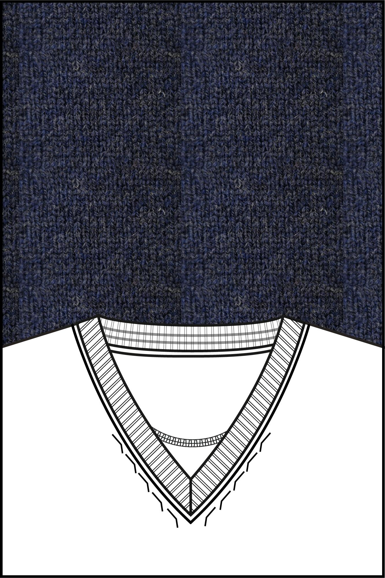 Baileys Pullover Blauw V-Neck Pullover  12gg single 520071/695