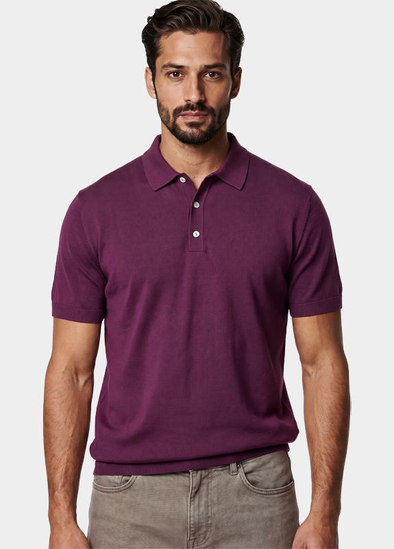 Scotland Blue Polo heren Paars Pince Knitted Polo Ss SPE26106PI08SB/5005