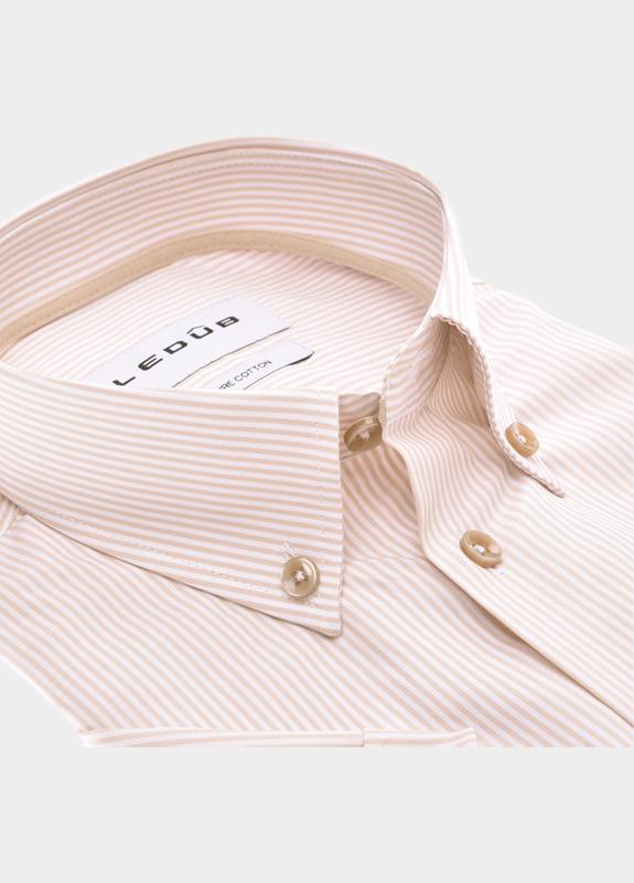 Ledub Business hemd korte mouw Bruin  0702026/620-620-000